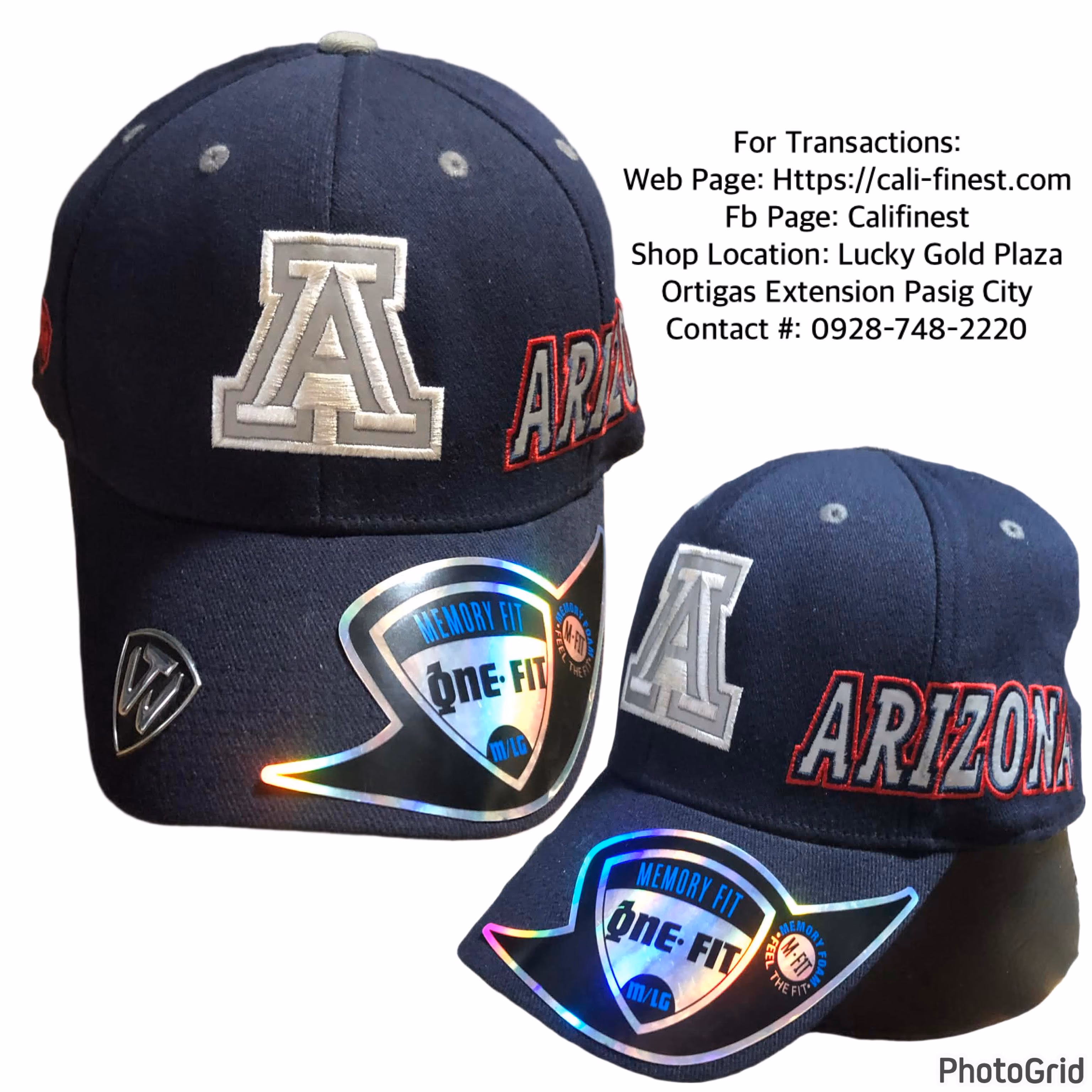 Memory fit Navy Blue Arizona wild cats one-fit flex fitted cap hat medium to Large   C#0045 
