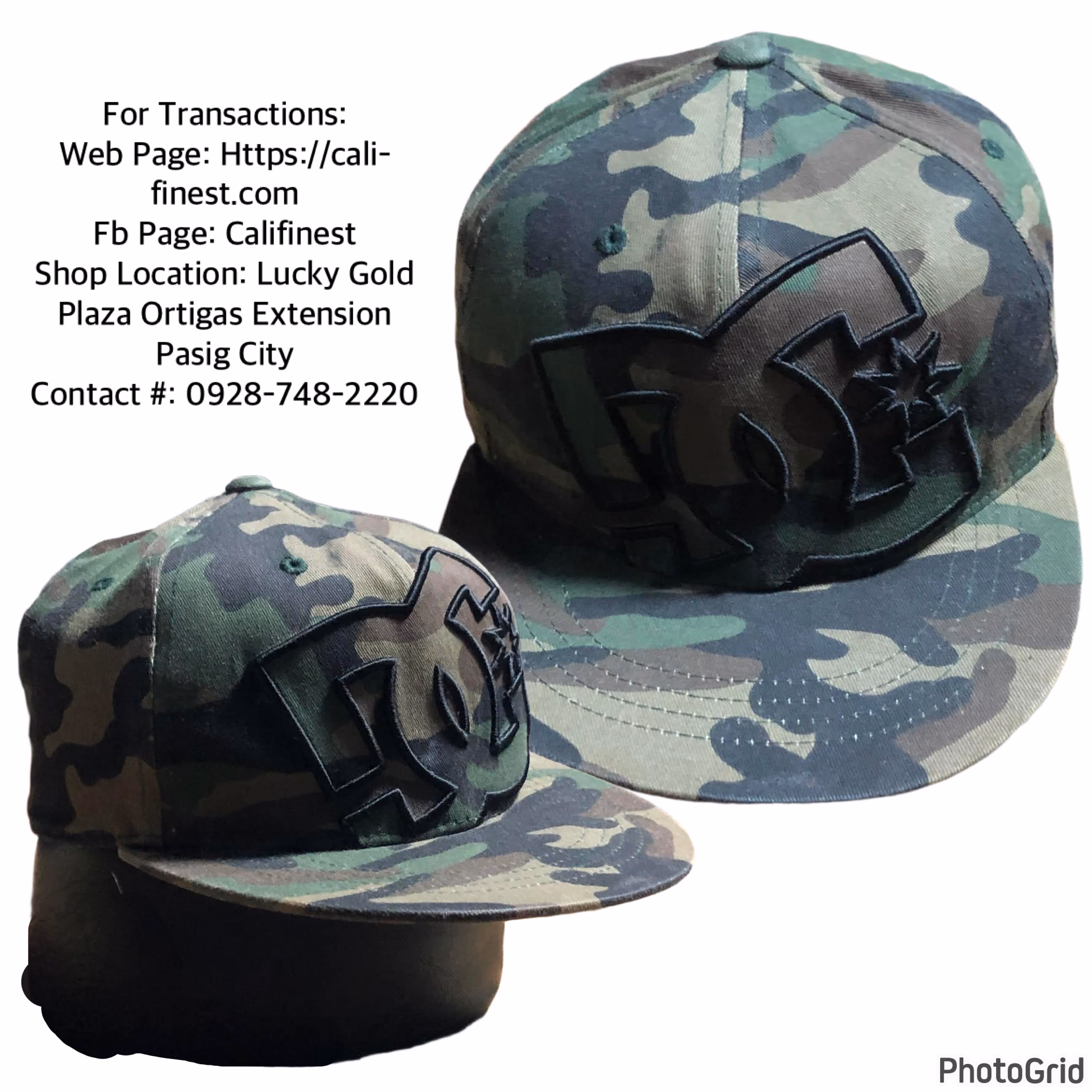 DC Snapback Cap in camouflage print size 6 1/2 - 6 7/8 fitted Hat   C#0054 