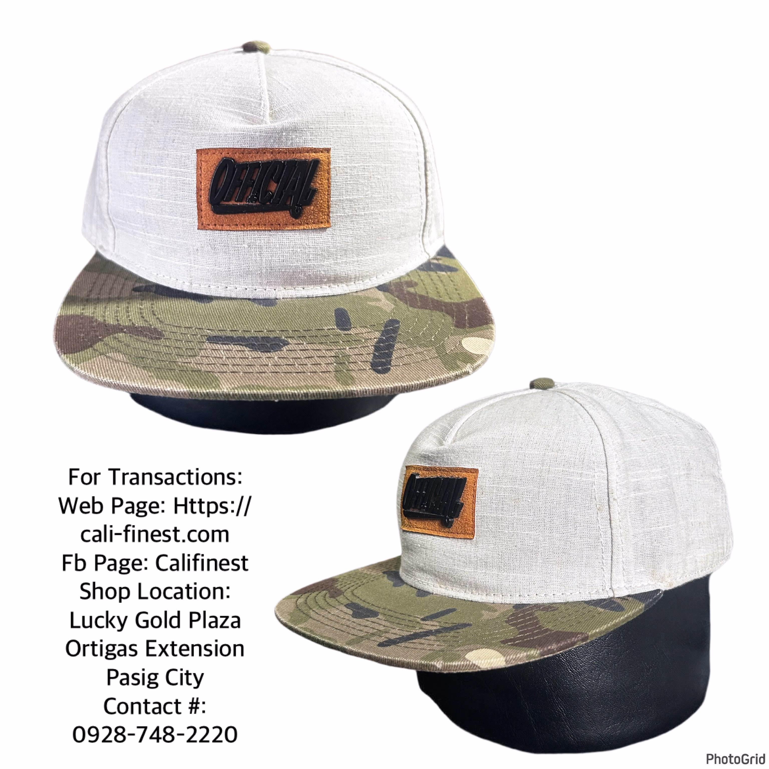 Keep it Official Camo Hat Leather Strapback Adjustable 