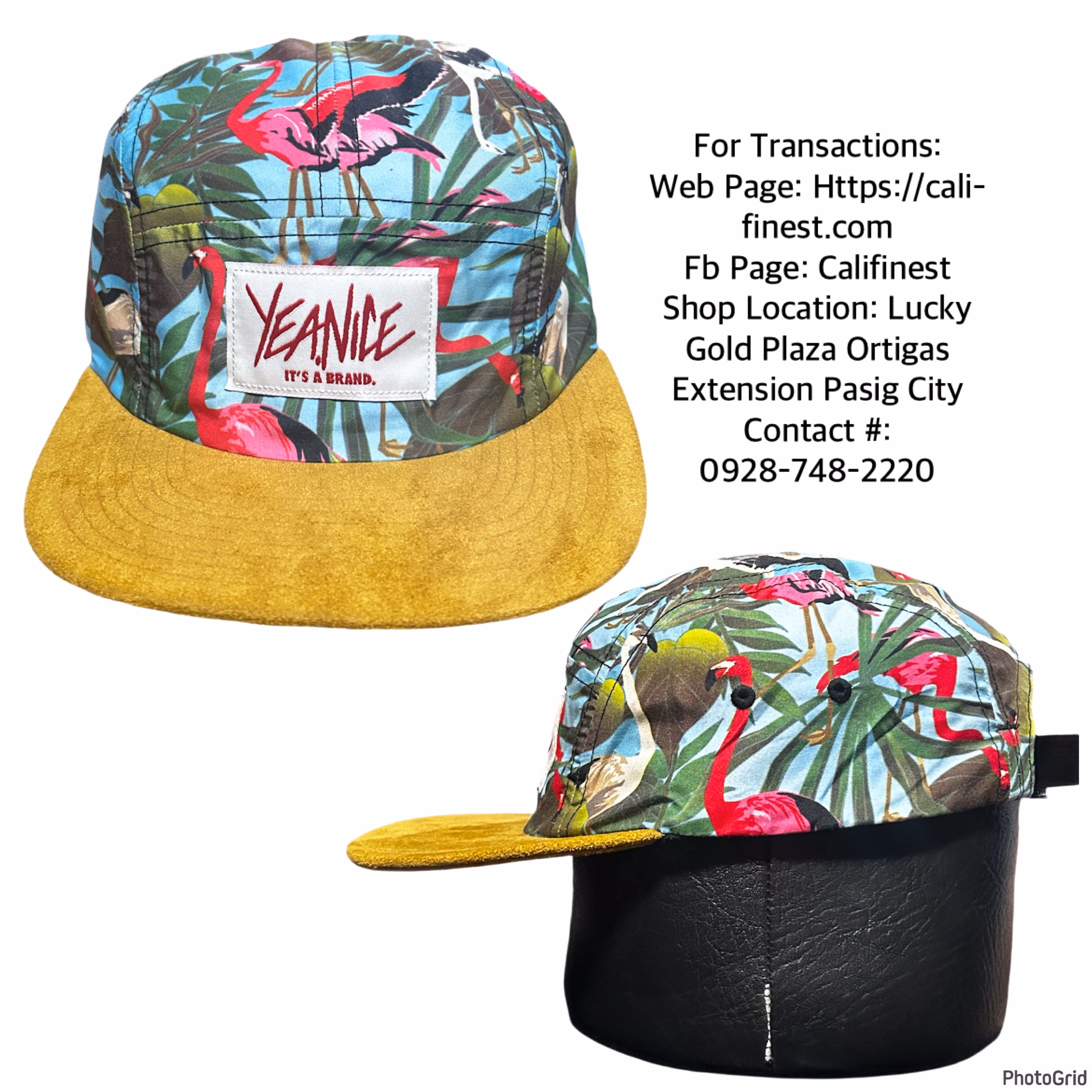 Yea.Nice Floral Tropical Flamingo Strapback Hat Cap