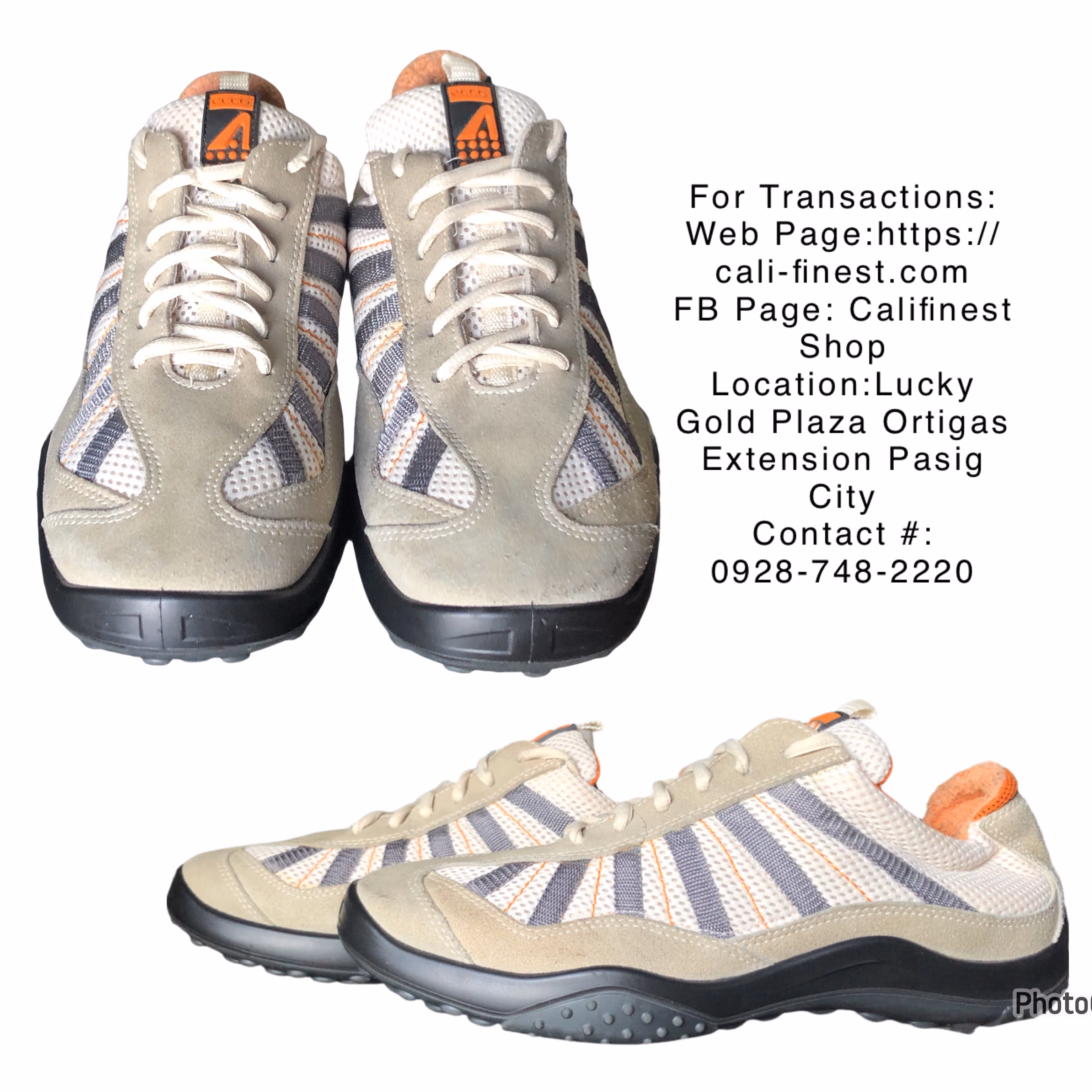 Ecco Men’s Light Tan and Oranger Sneakers