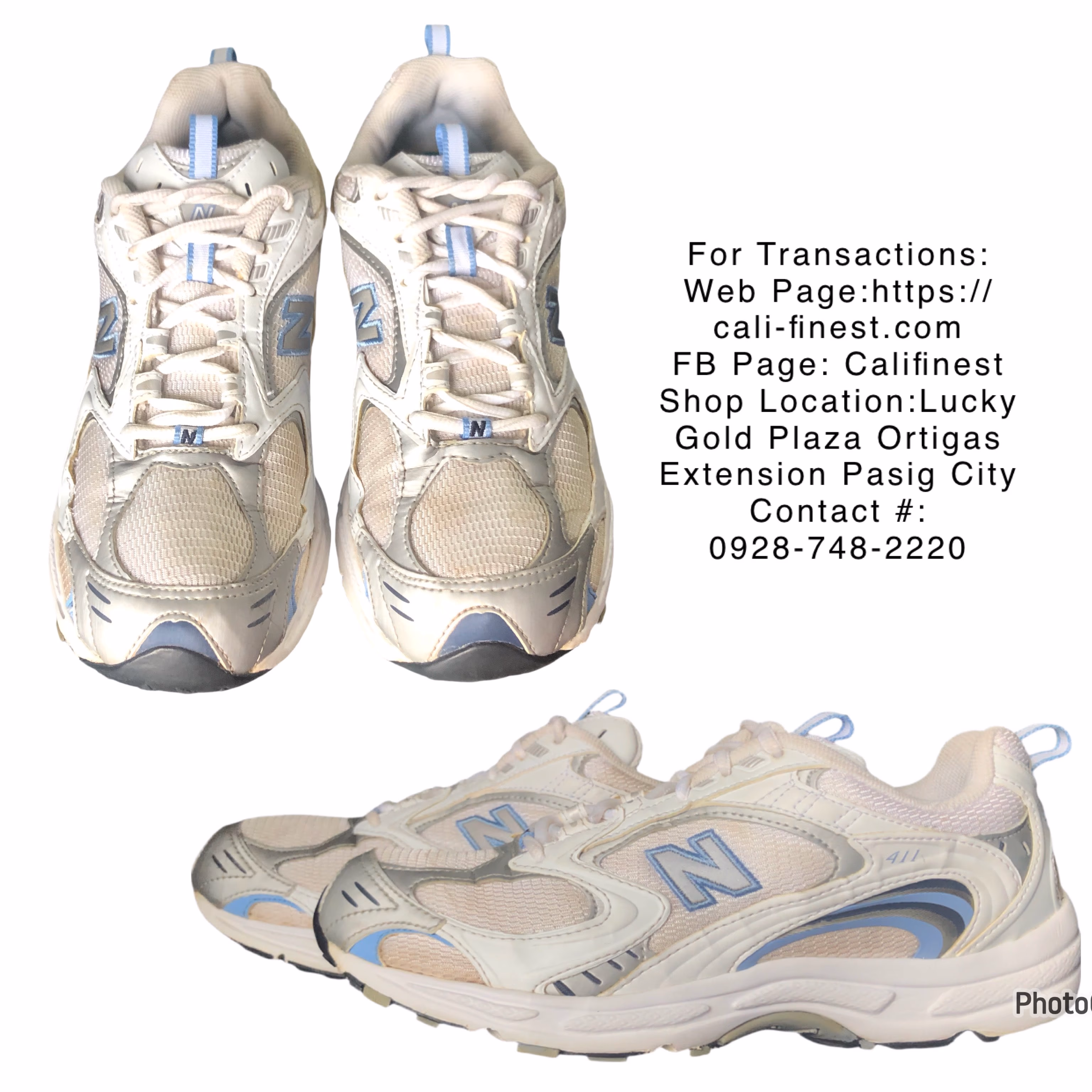 New Balance Men’s White & Blue Sneakers