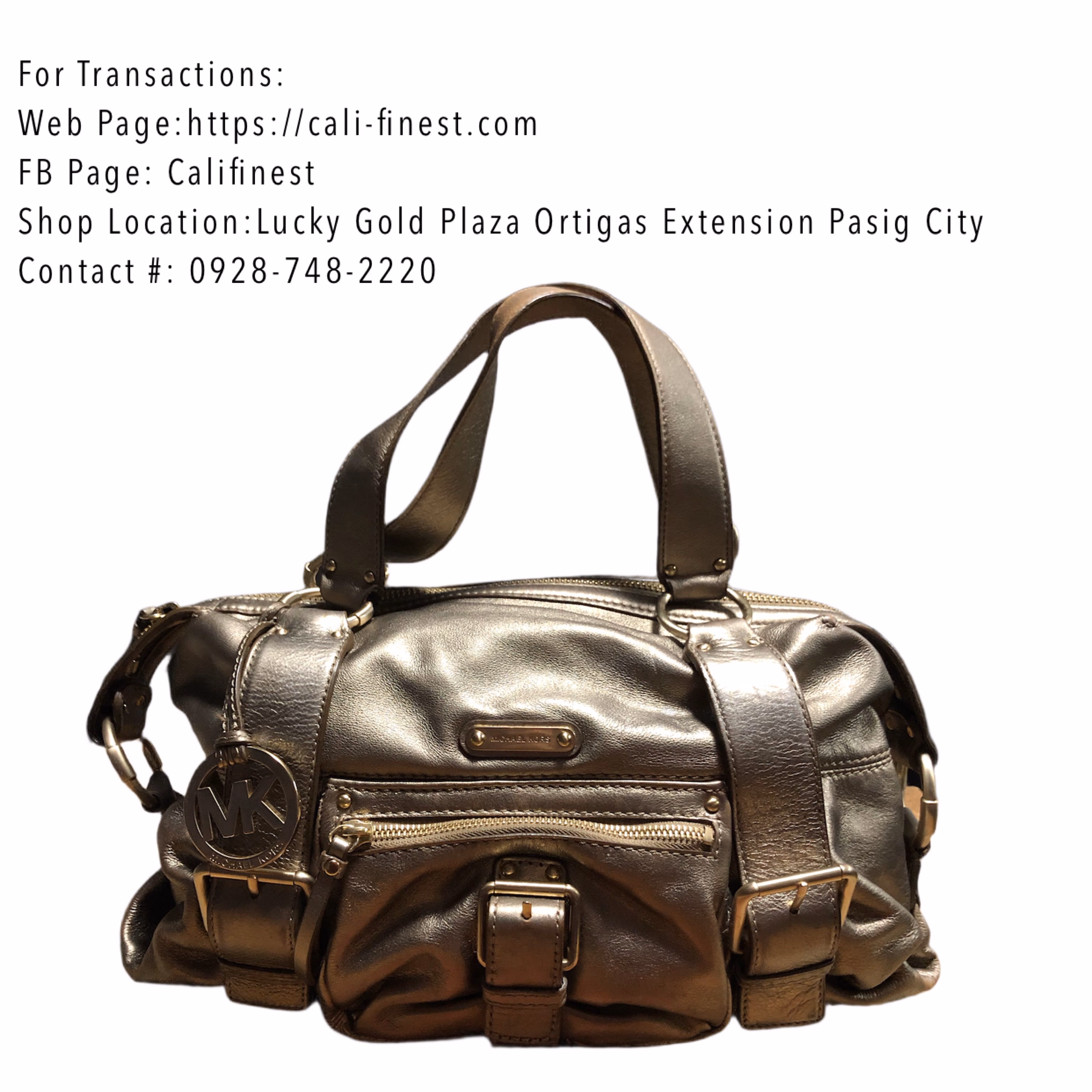 MK Michael Kors Women Gold Metallic Bag Authentic 