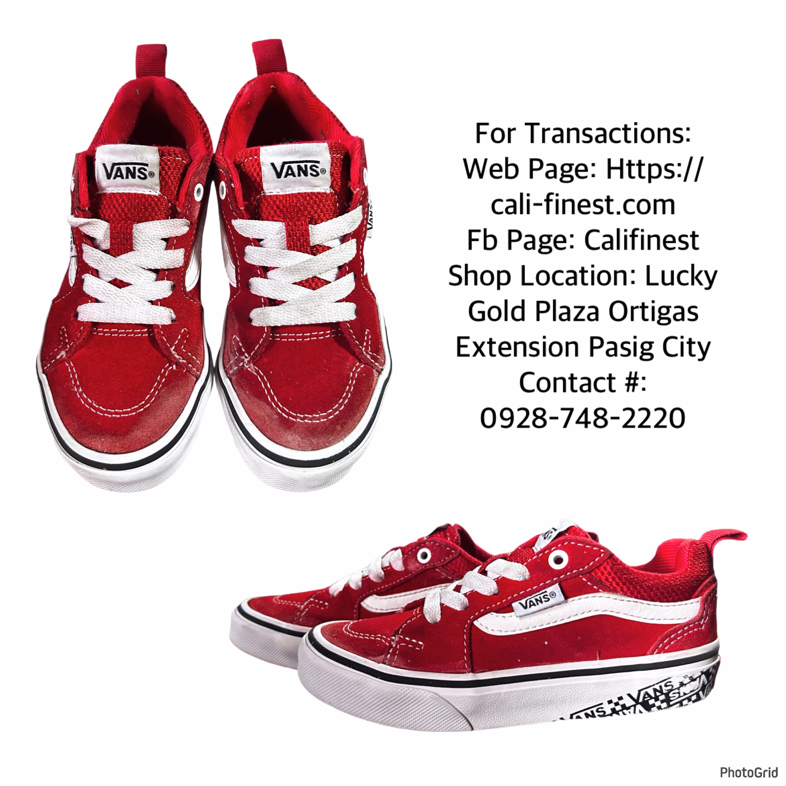 Vans Kids Filmore Sidewall Shoe Red & White