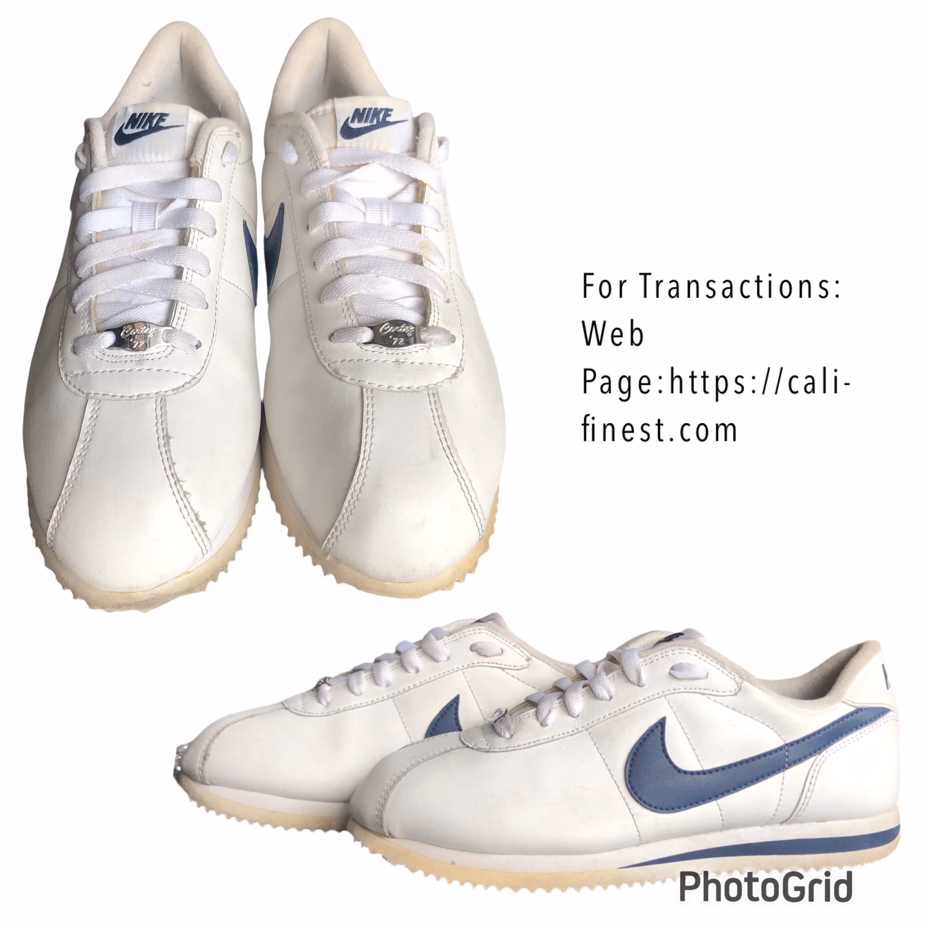 Nike Cortez ‘72 Classic Basic Leather Blue White Sneaker Shoes for Men