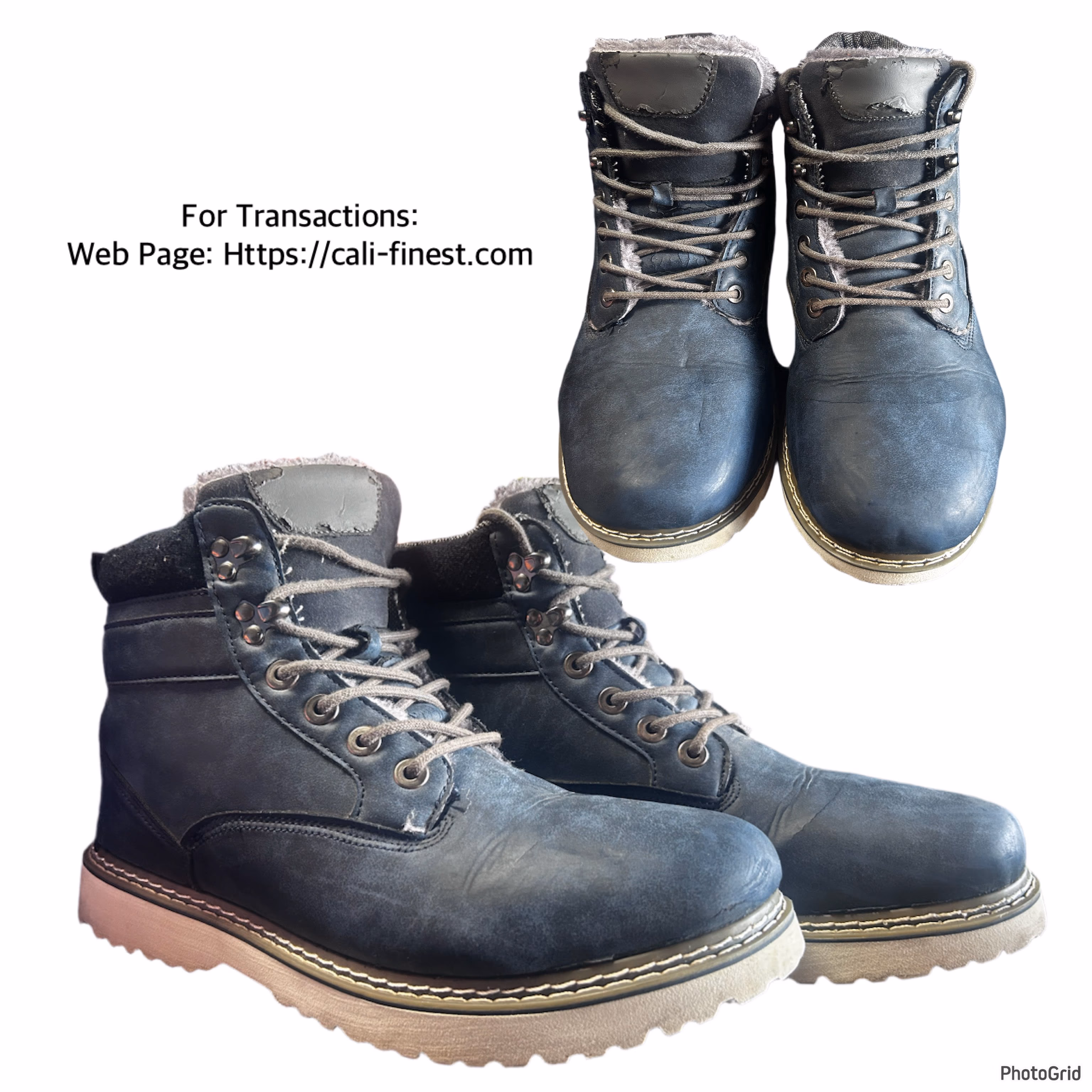 Mens Navy Blue Boots Water Repellent Welted Shoes   S#00163 