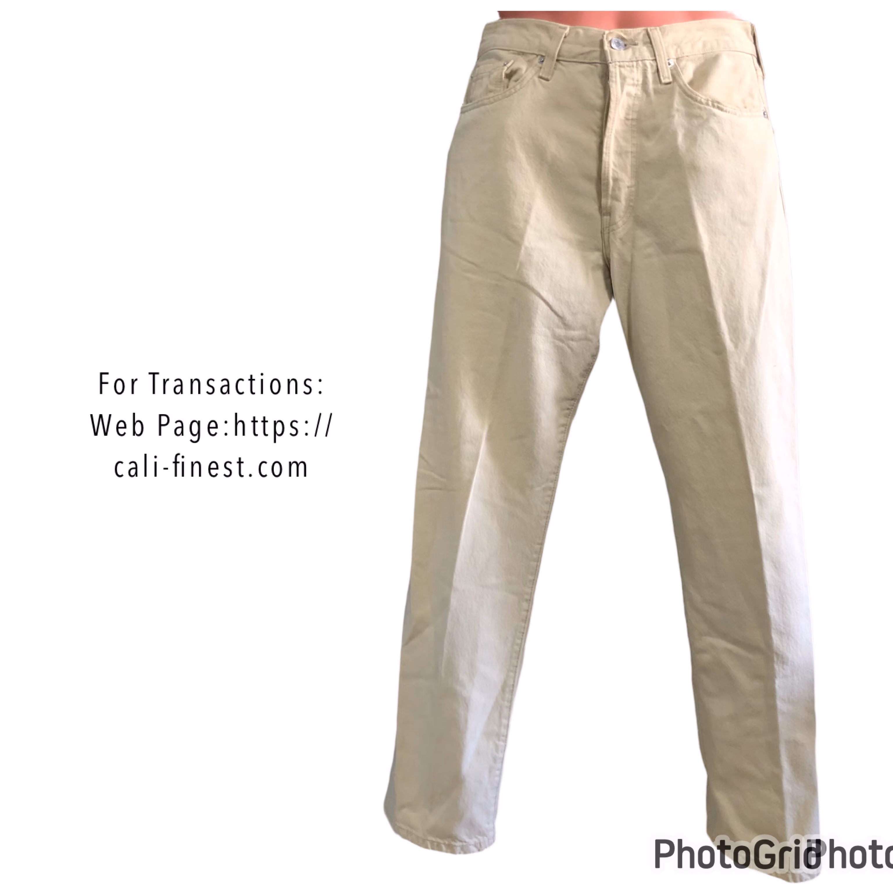 Levis 501 Button Fly Khaki Pants