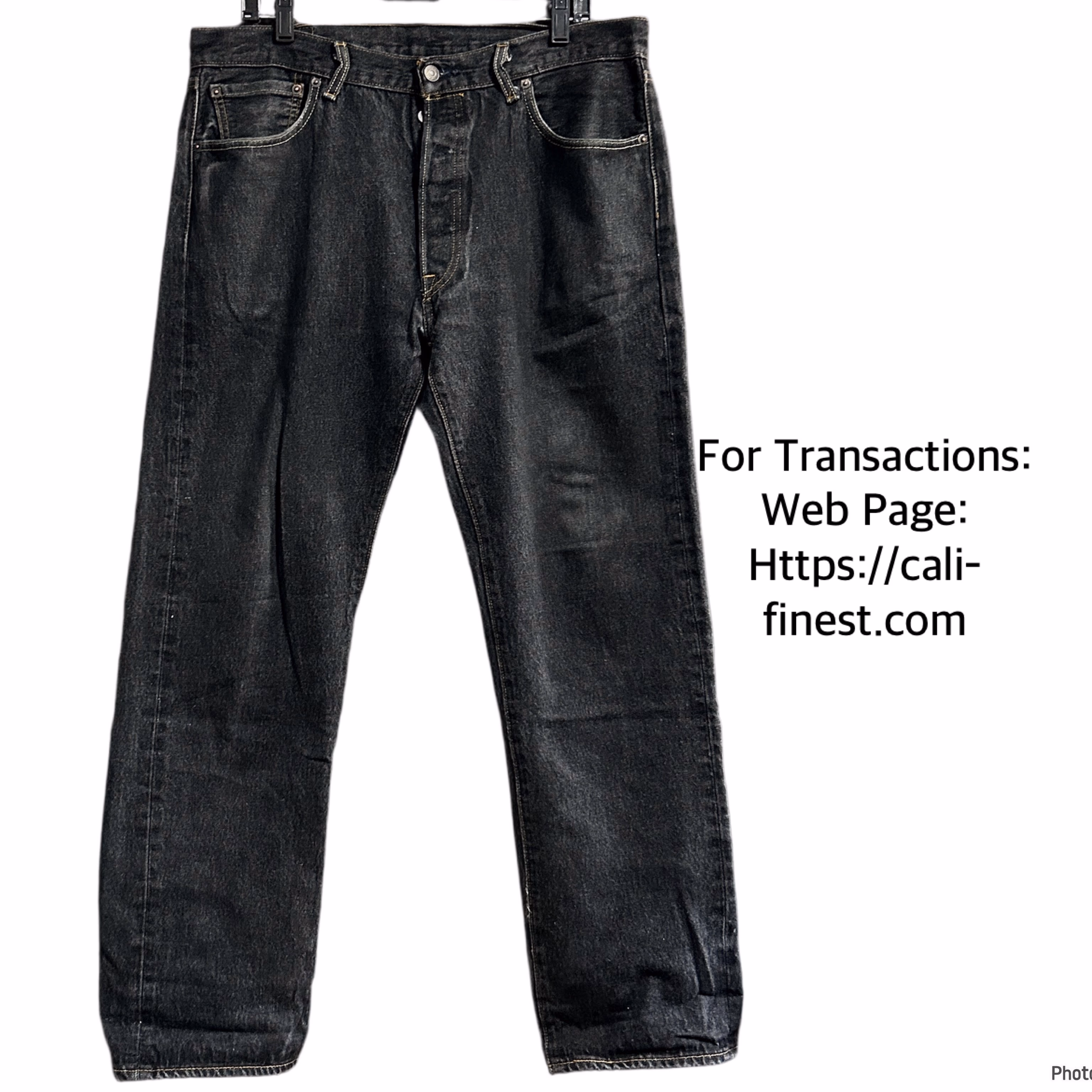 Levis 501 Button fly Jeans pants For Men Black  B#0039 