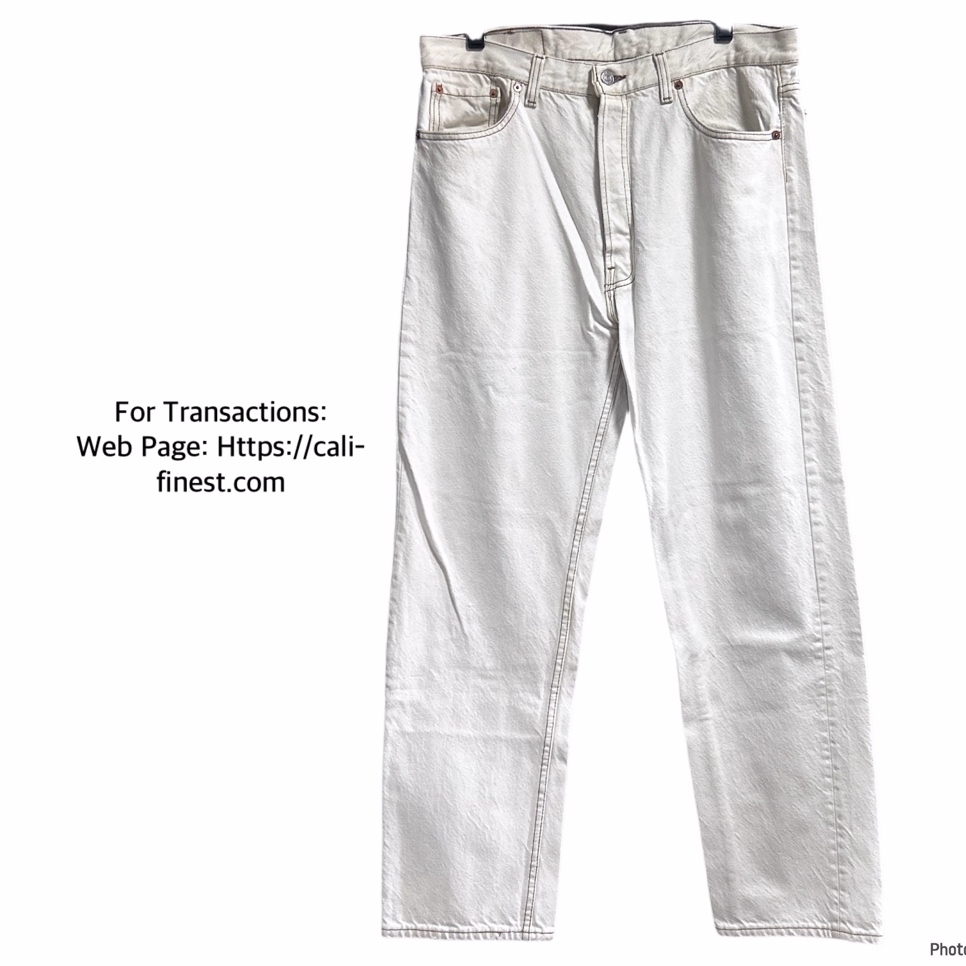 Levis 501 Mens White Button fly Jeans pants