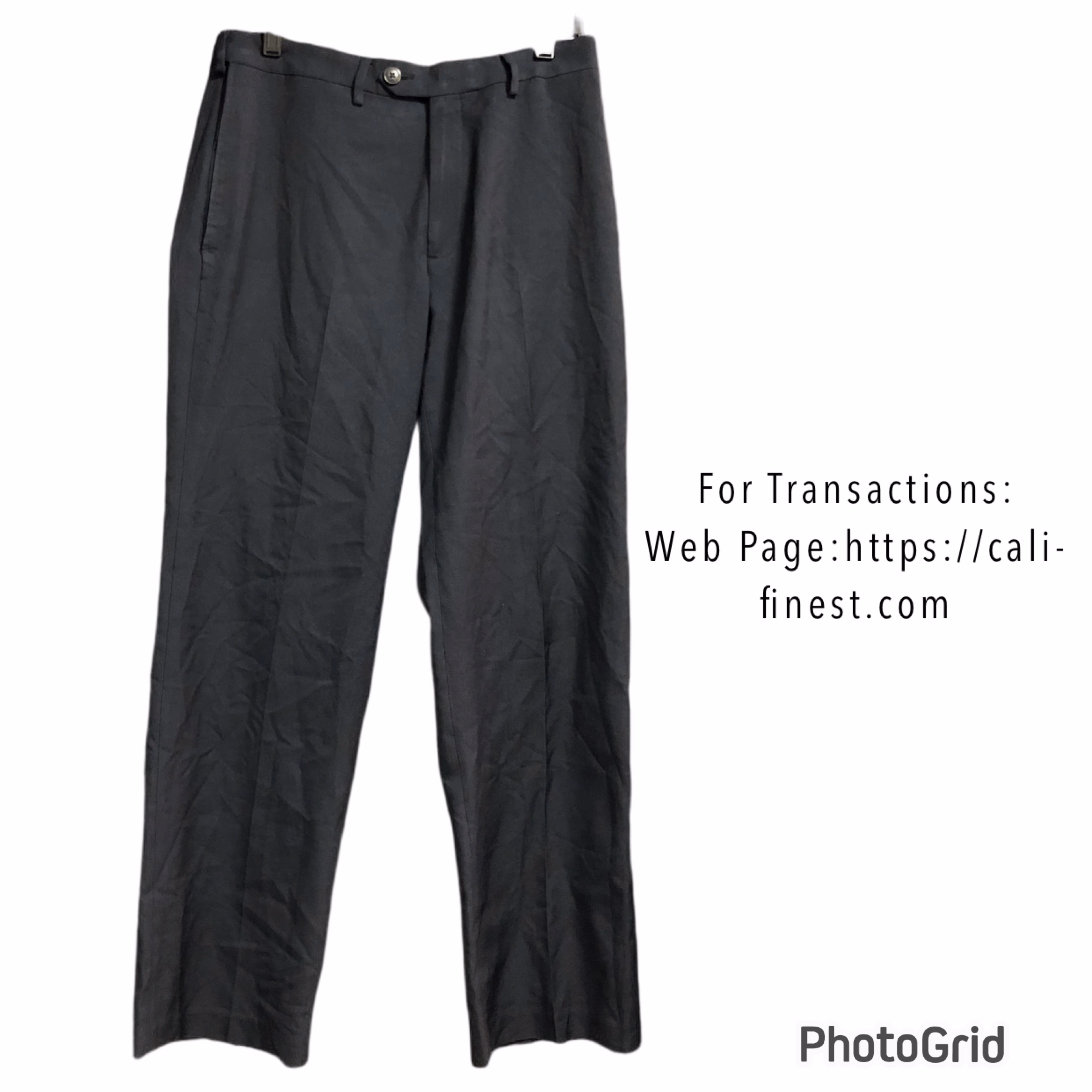 Haggar Clothing Classic Fit Eclo Stria Black Trouser  B#0056 