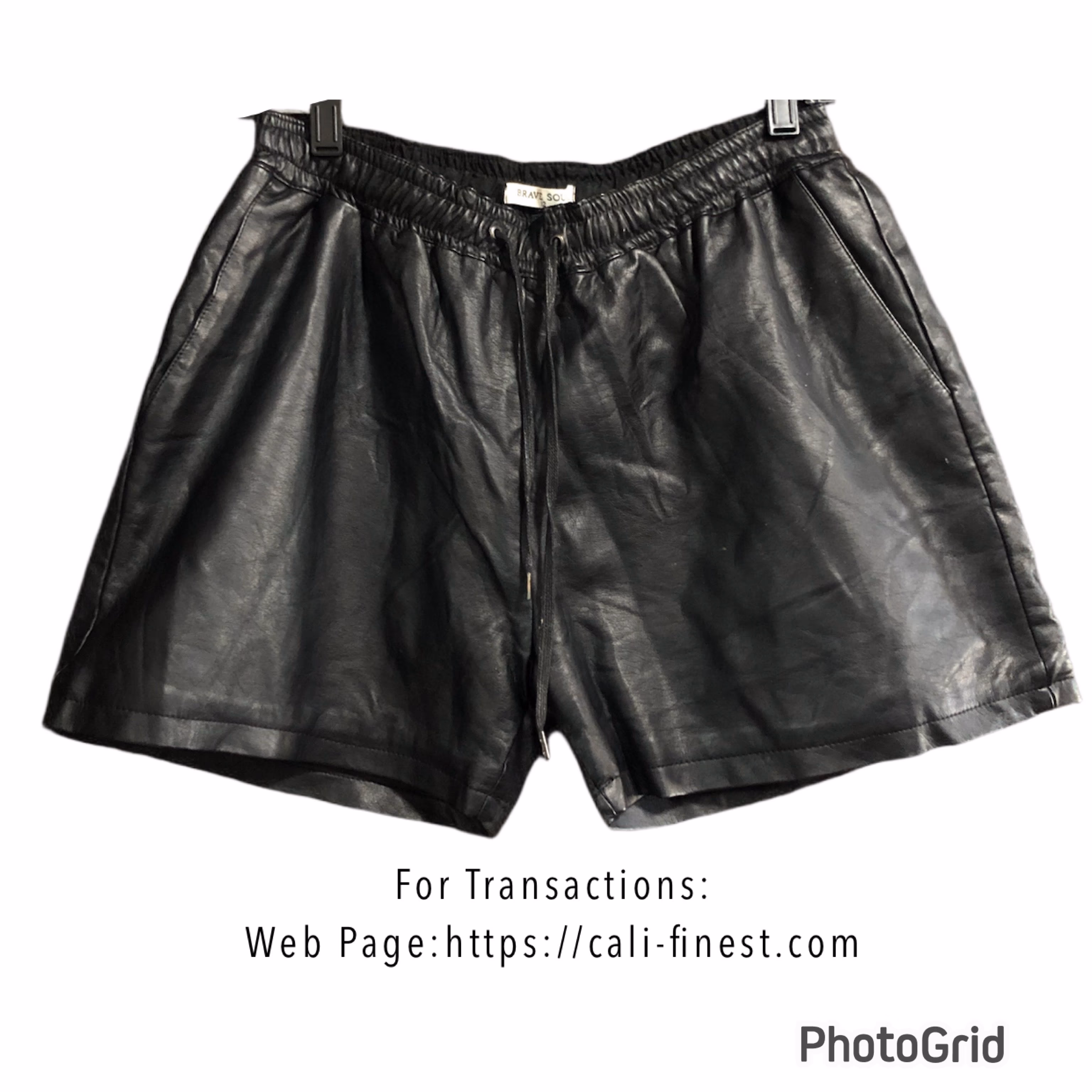 Brandnew Brave Soul Nasty Gal Black vegan leather short   B#0066 