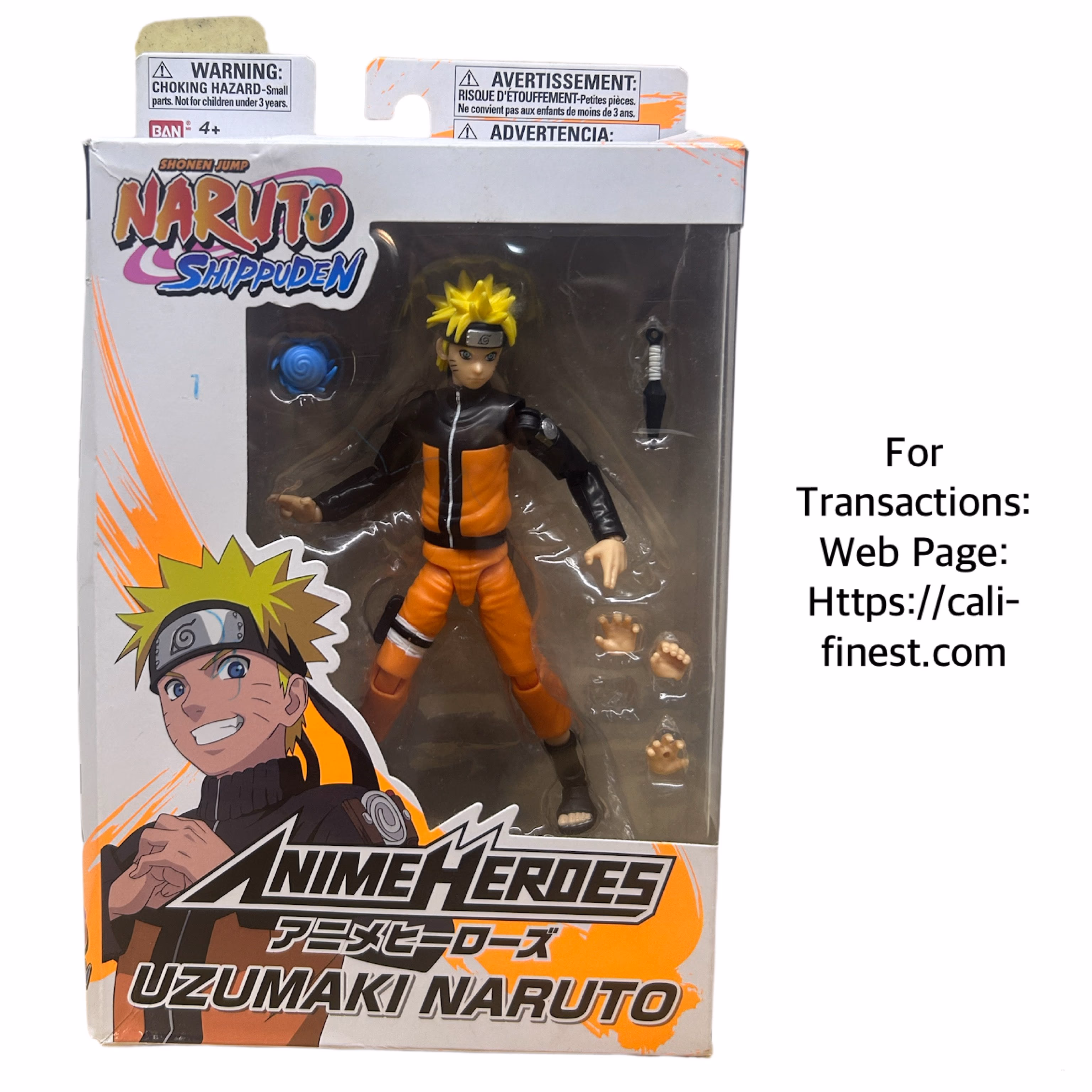 BANDAI NARUTO ANIME HEROES SHIPPUDEN Uzumaki Naruto Action Figure   CO#0063 