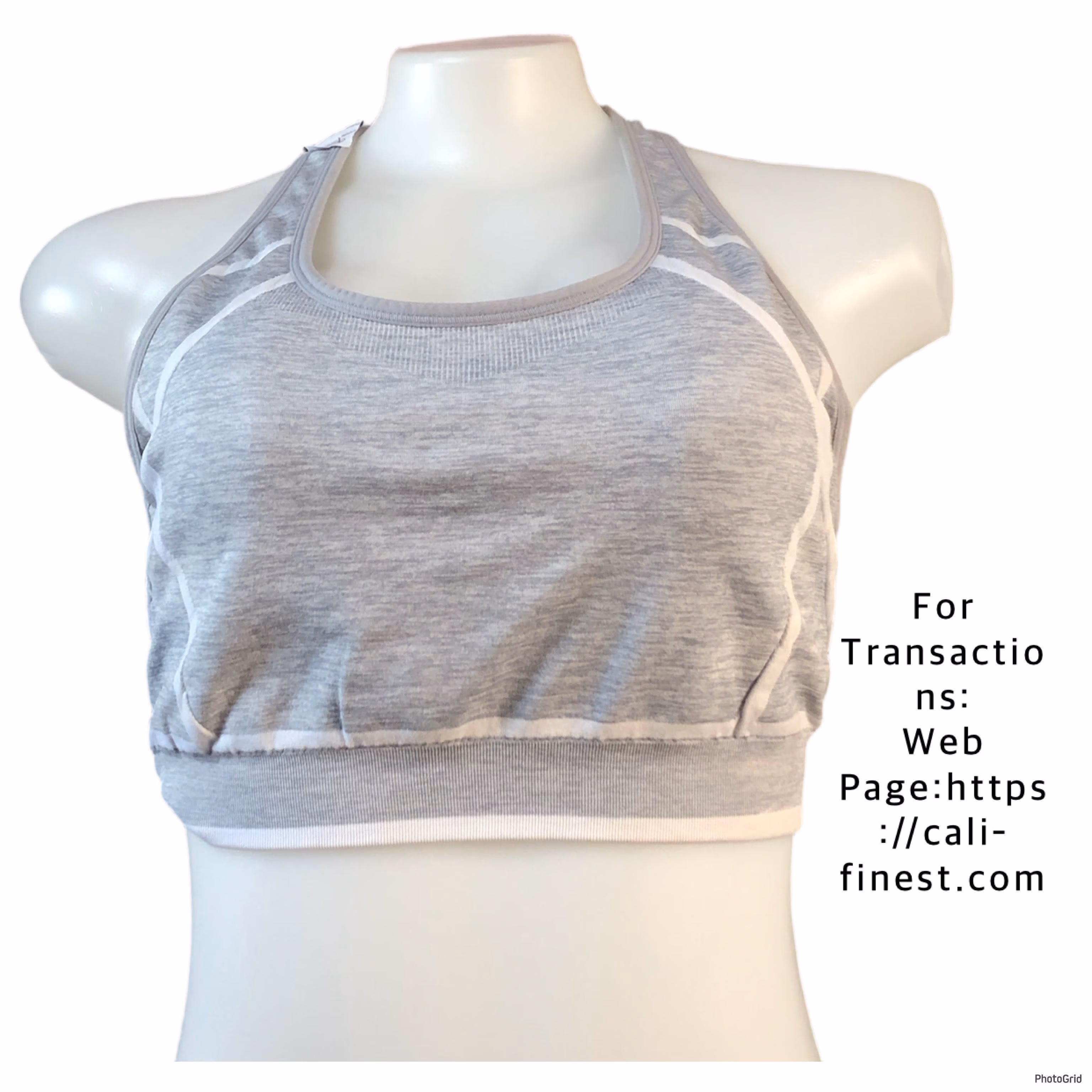 Champion Light Gray Racerback Sports Bra  T#0077 