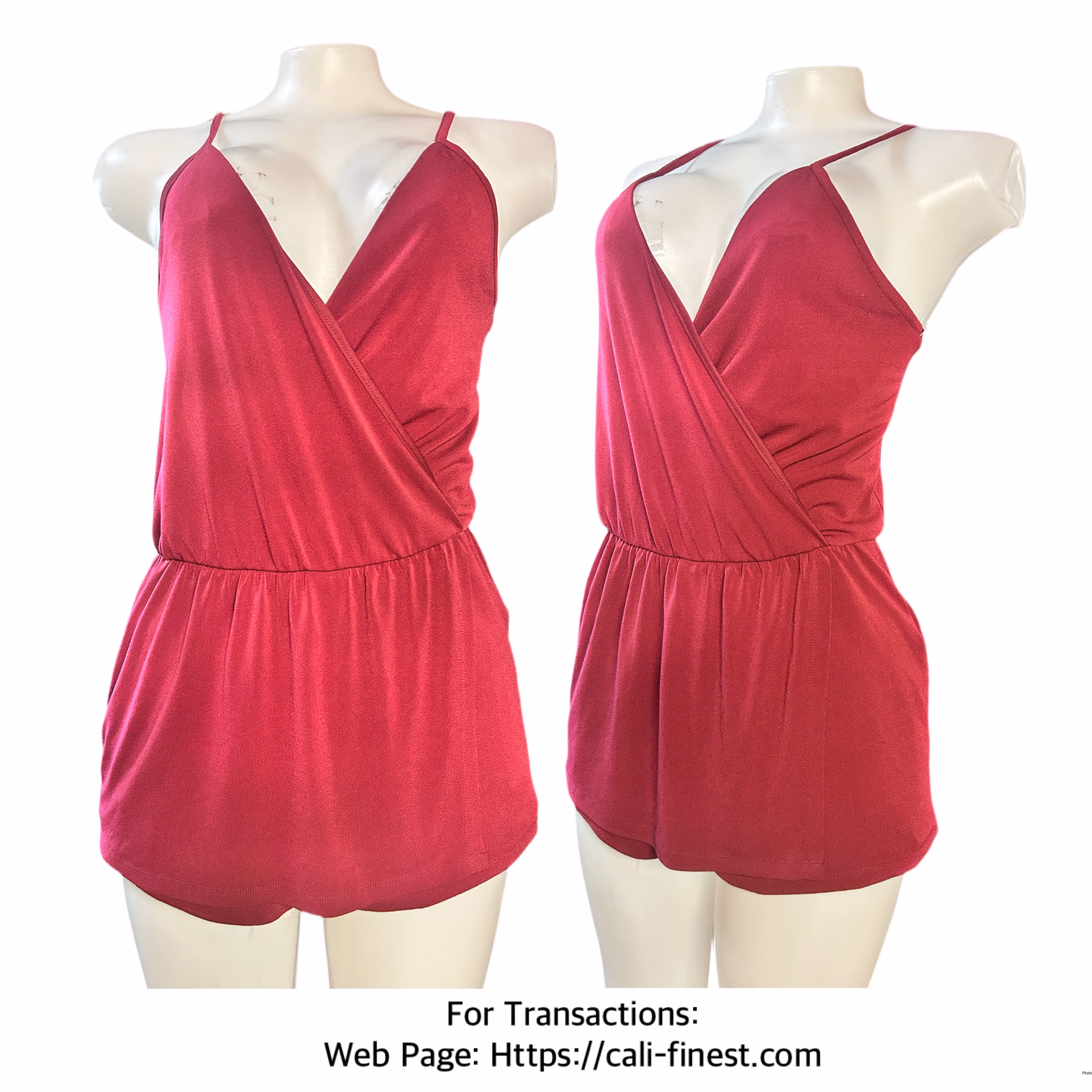 Forever 21 Red Faux Wrap Sleeveless Romper 