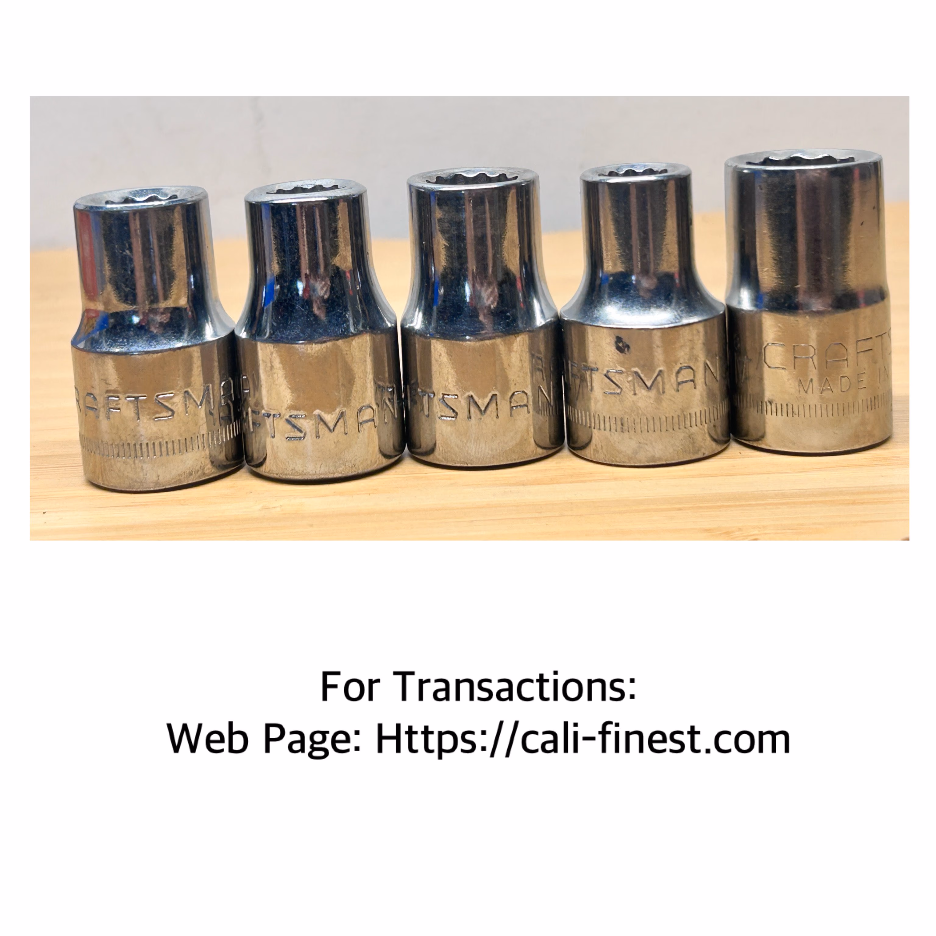 Craftsman 12 point 1/2” Shallow 5pcs   HT#0042  