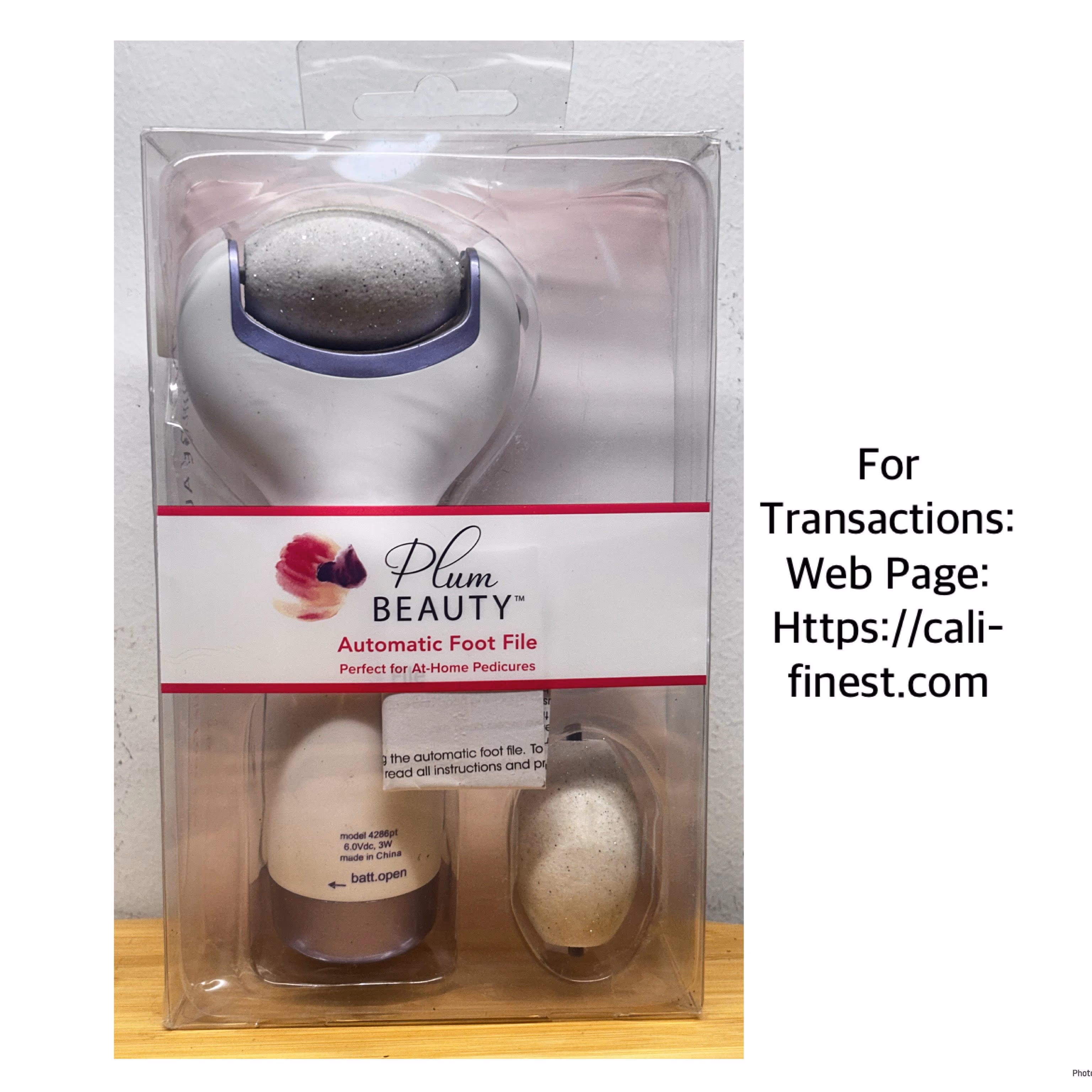 Plum Beauty Automatic Foot File Perfect For At- Home Pedicures  BW#001 