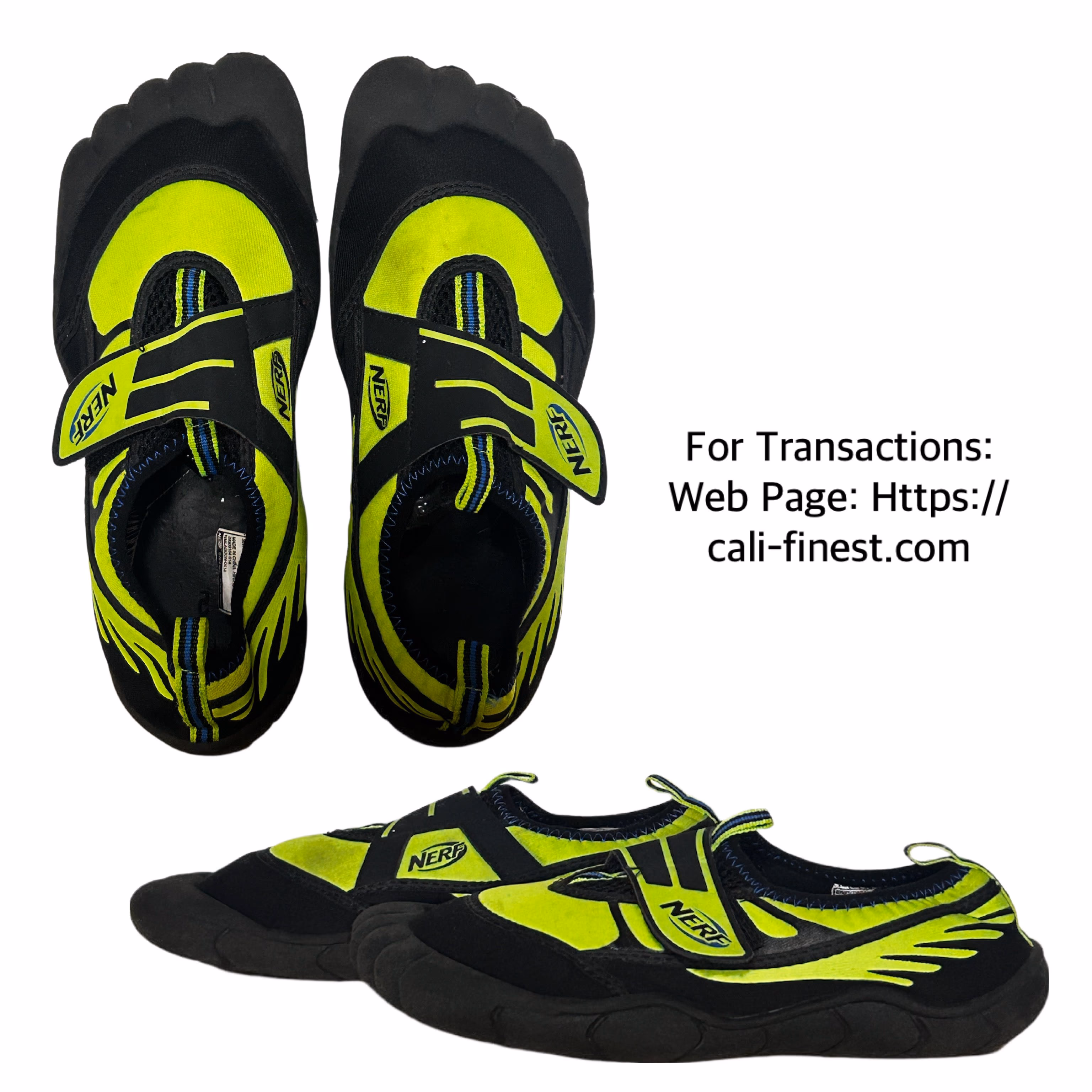 Nerf Toed Shoes Youth Black/Green Water Beach Shoes 