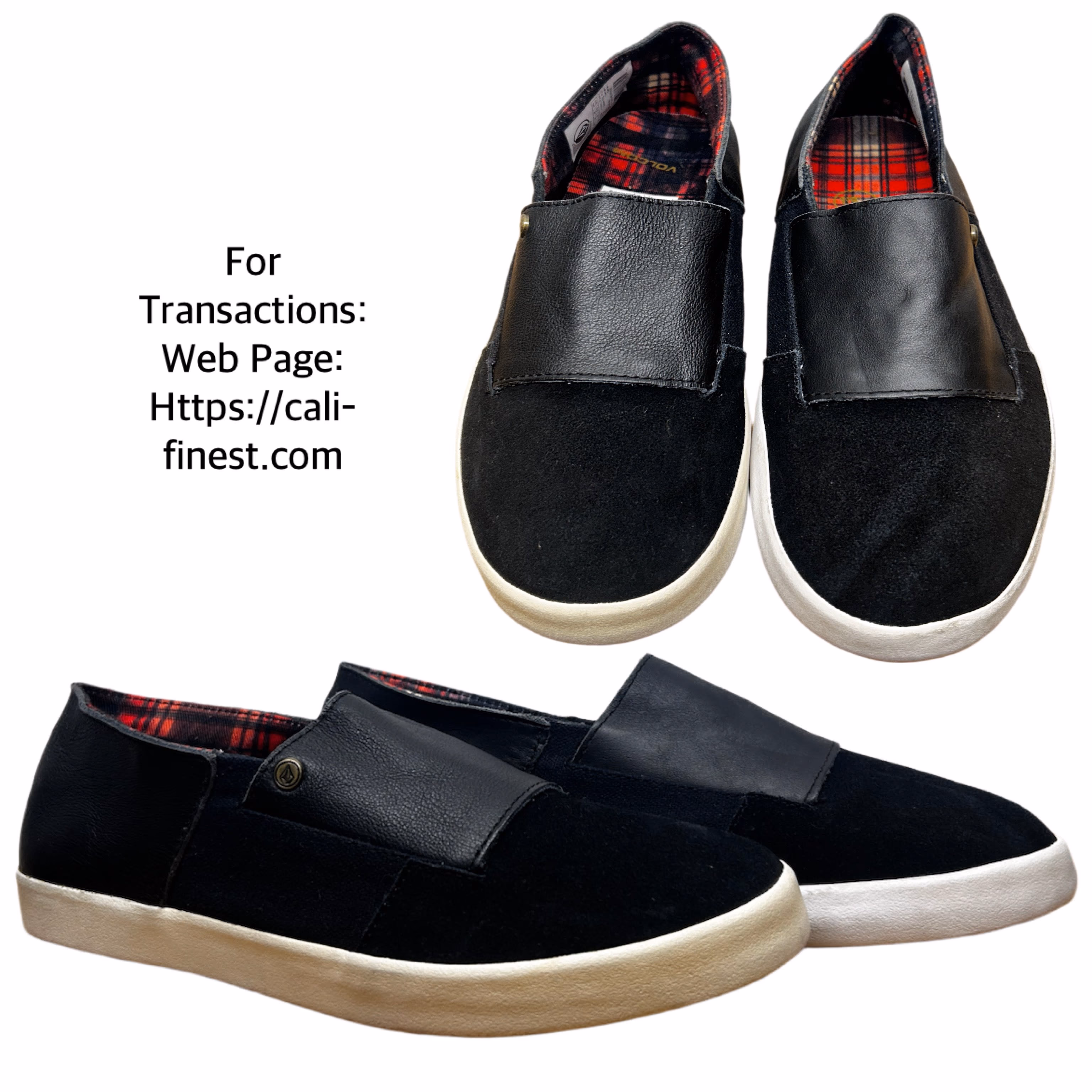 VOLCOM slip-on sneakers leather \ canvas / Suede shoes  S#00185  