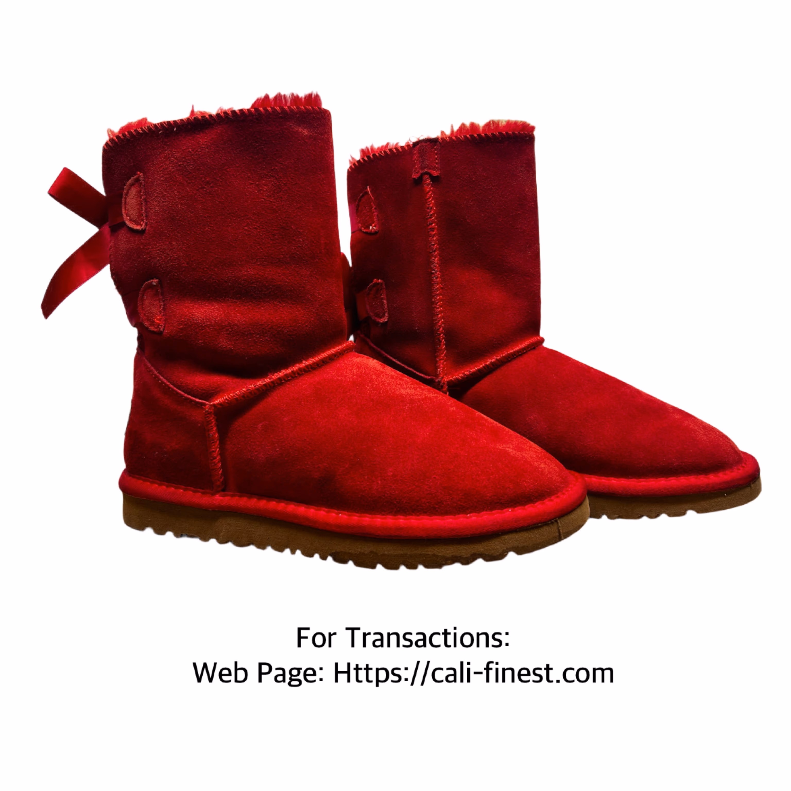 UGG Bailey Bow II boot in red suede  S#00186 