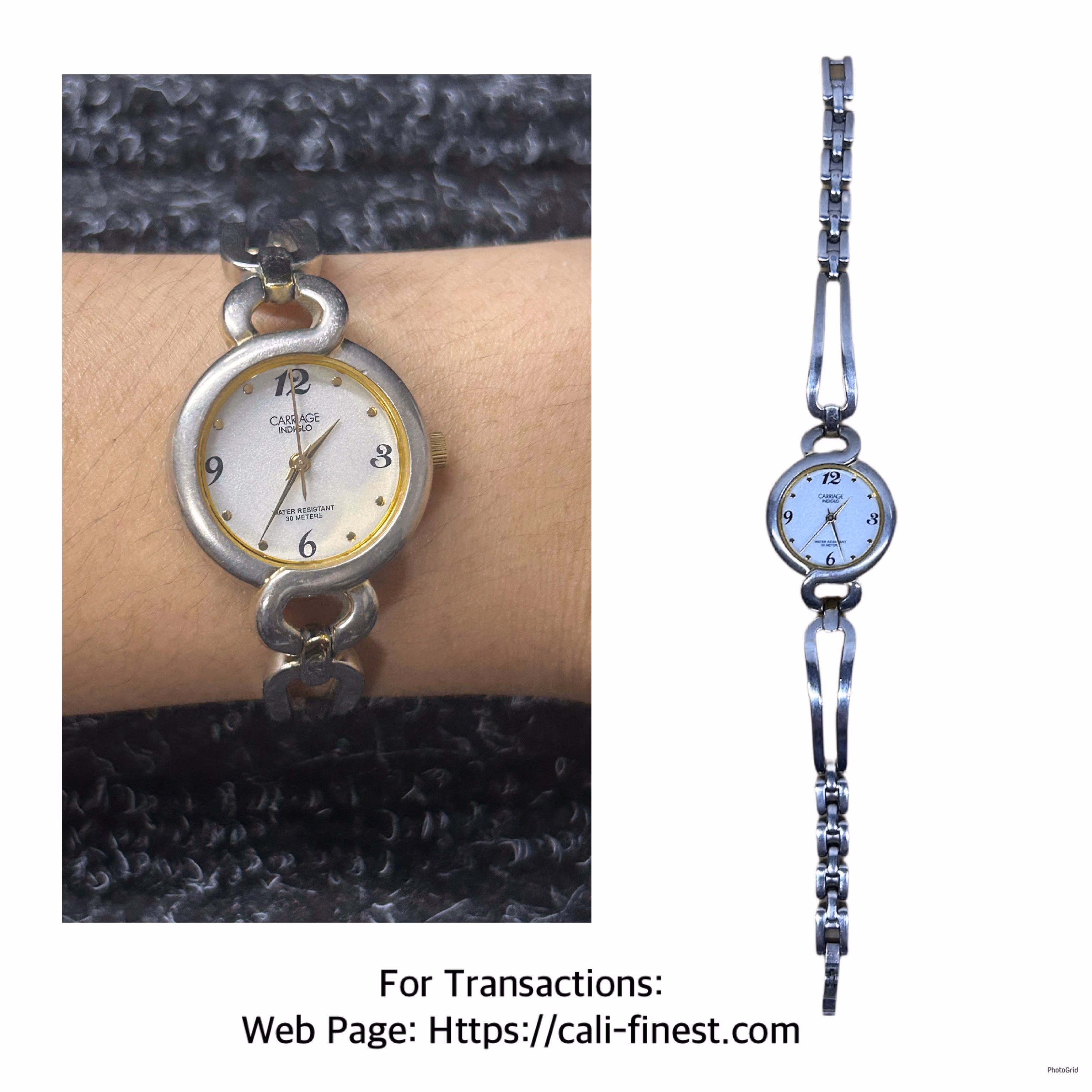 Carriage indiglo by timex two tone Quartz Women Watch 