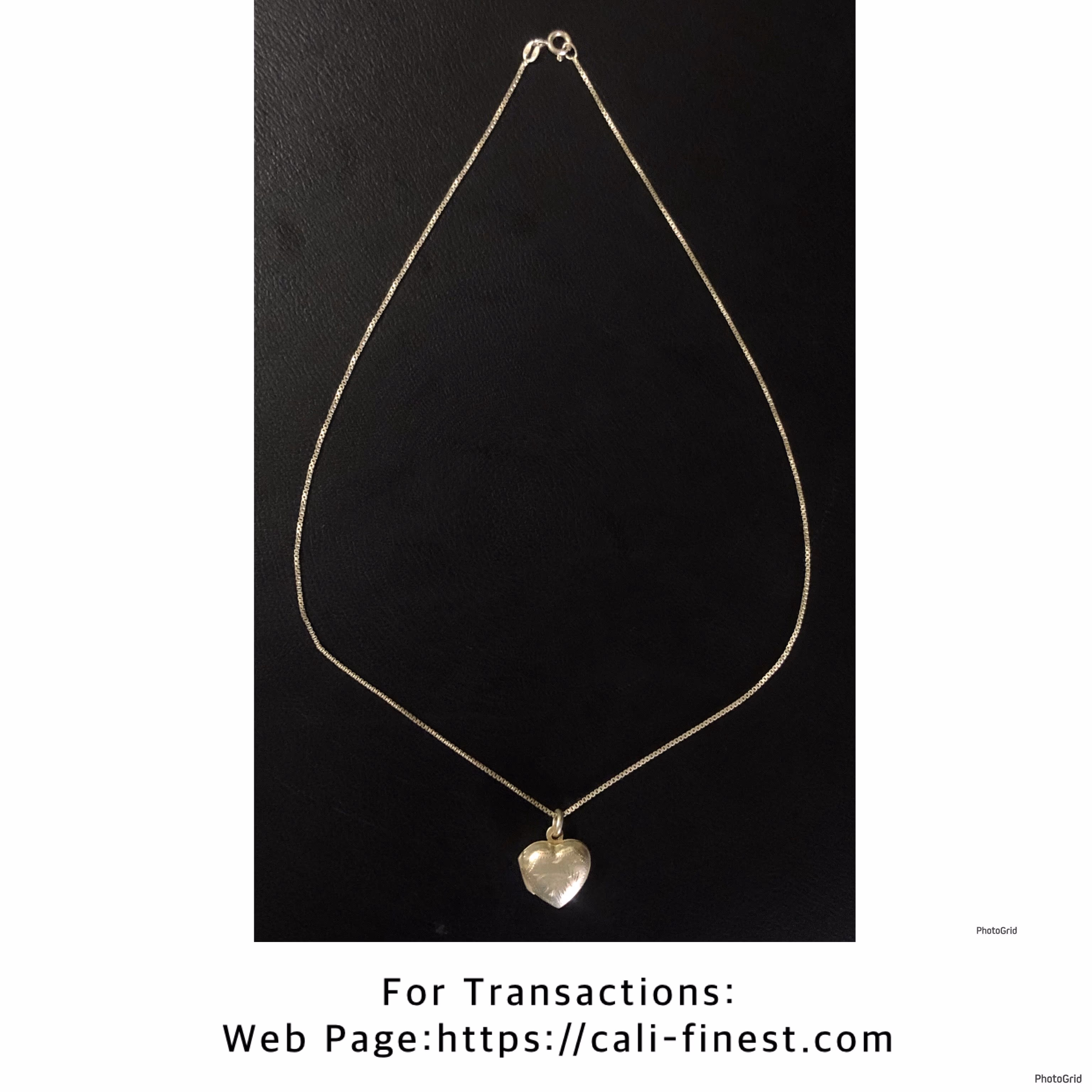 Italy Silver 925 Heart Locket Chain in Box type Chain