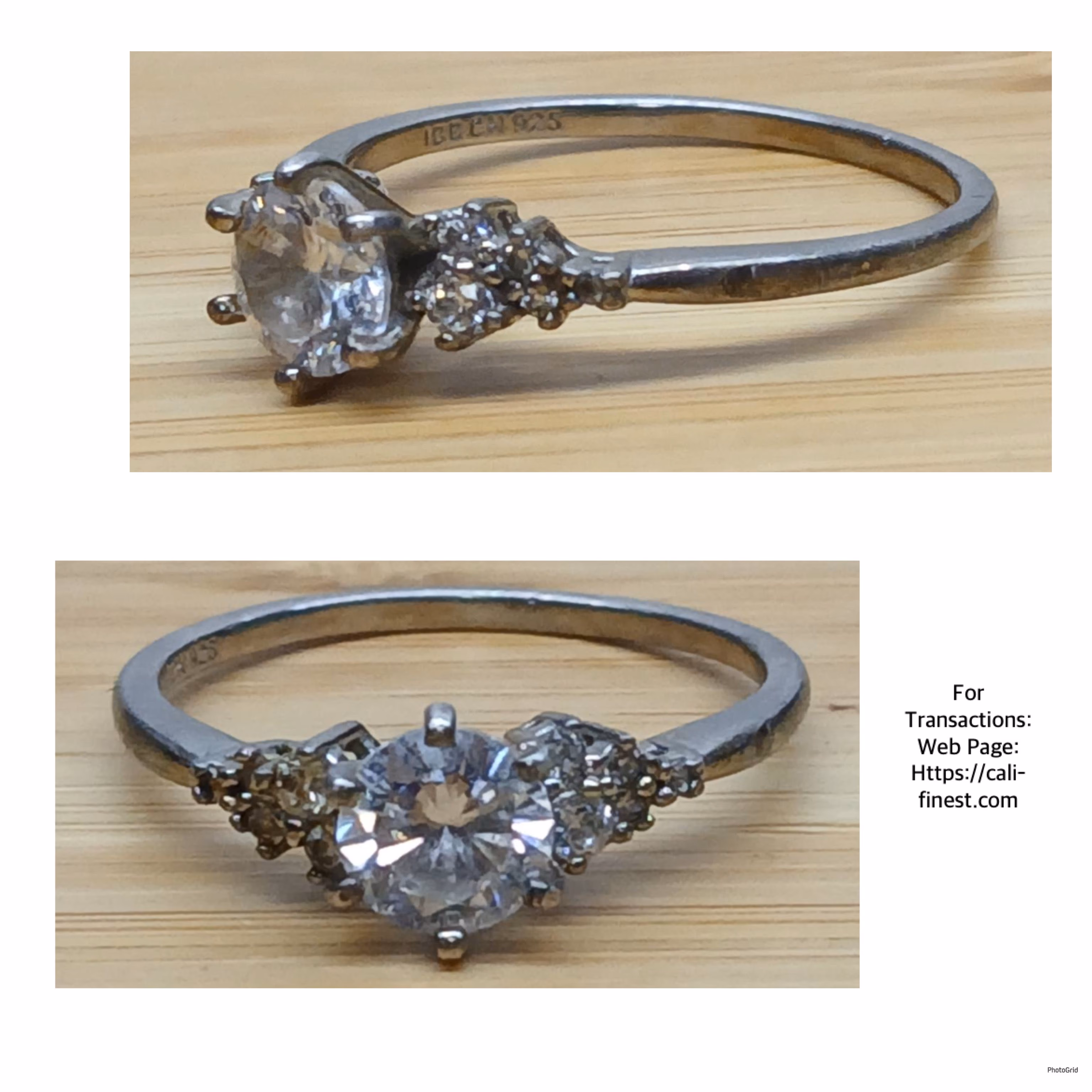 IBB CN Sterling Silver Engagement Style Solitaire Cubic Zirconia Ring Size 8   FR#006 