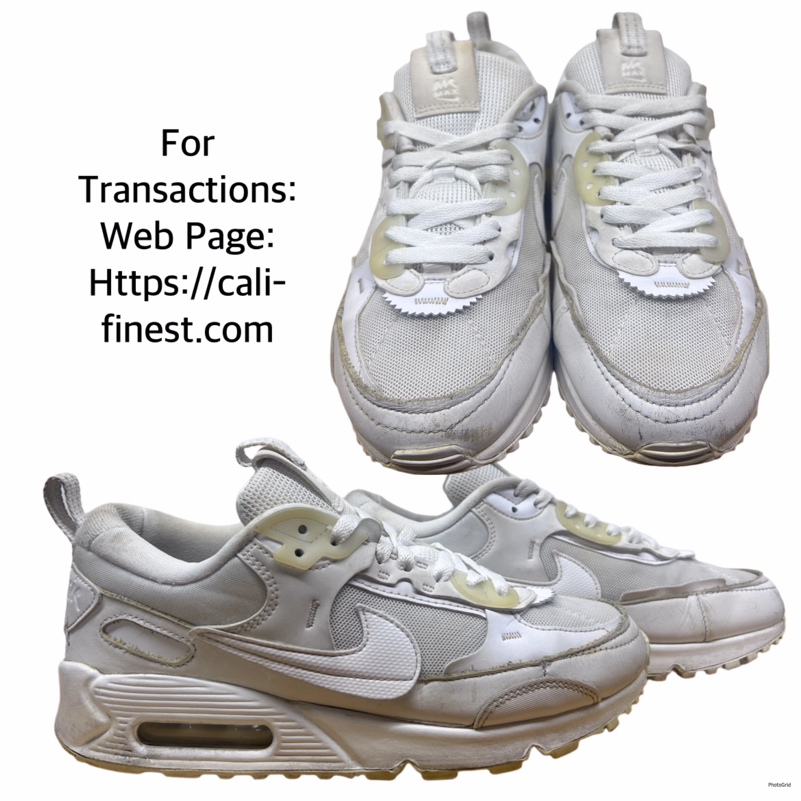 Nike Air Max 90 Futura Triple White Running Shoes Women’s Size 8 DM9922-101  S#00218