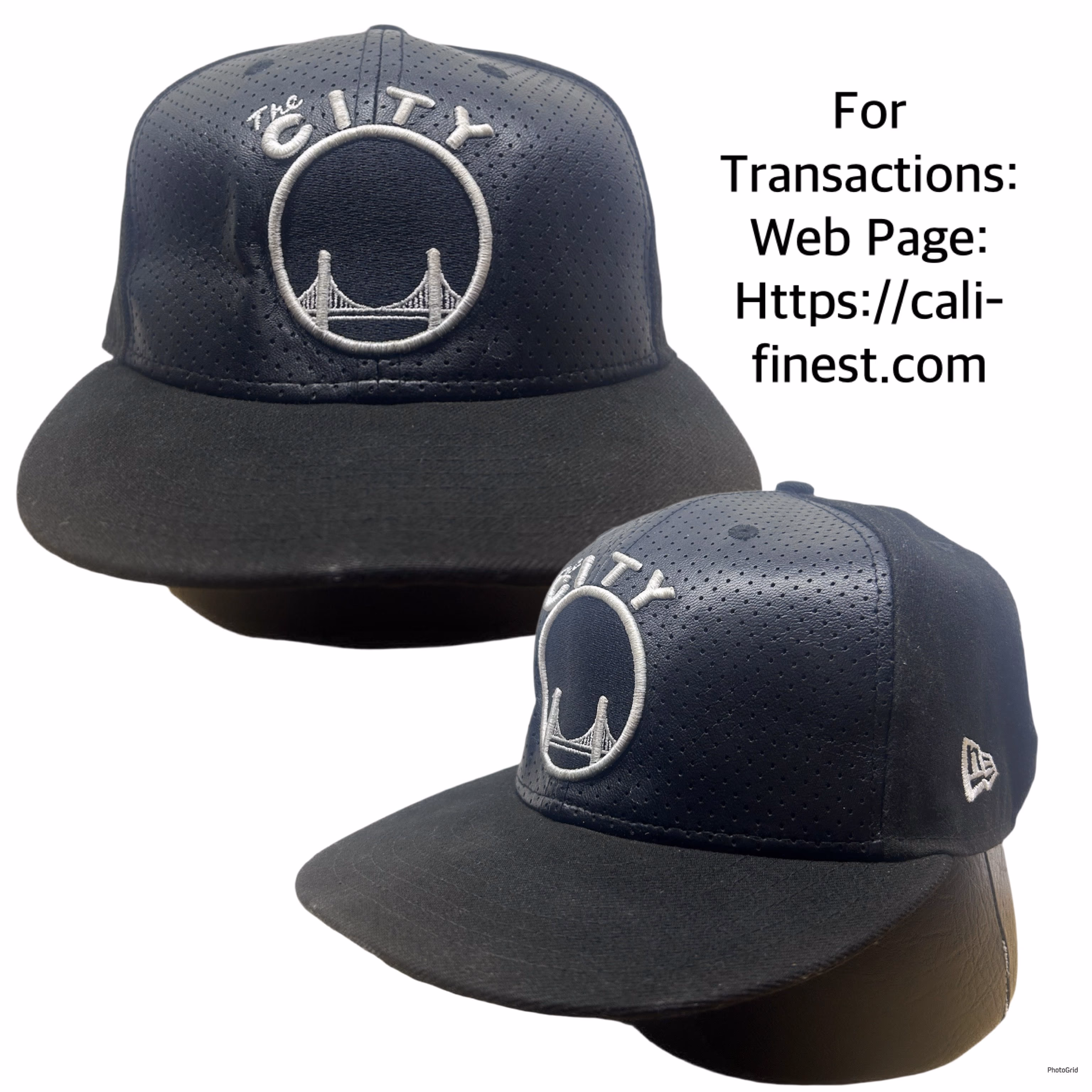 New Era Golden State Warriors “The City” 9FIFTY snapback hat in black with a leather-like crown and a flat fabric brim GB  C#00131