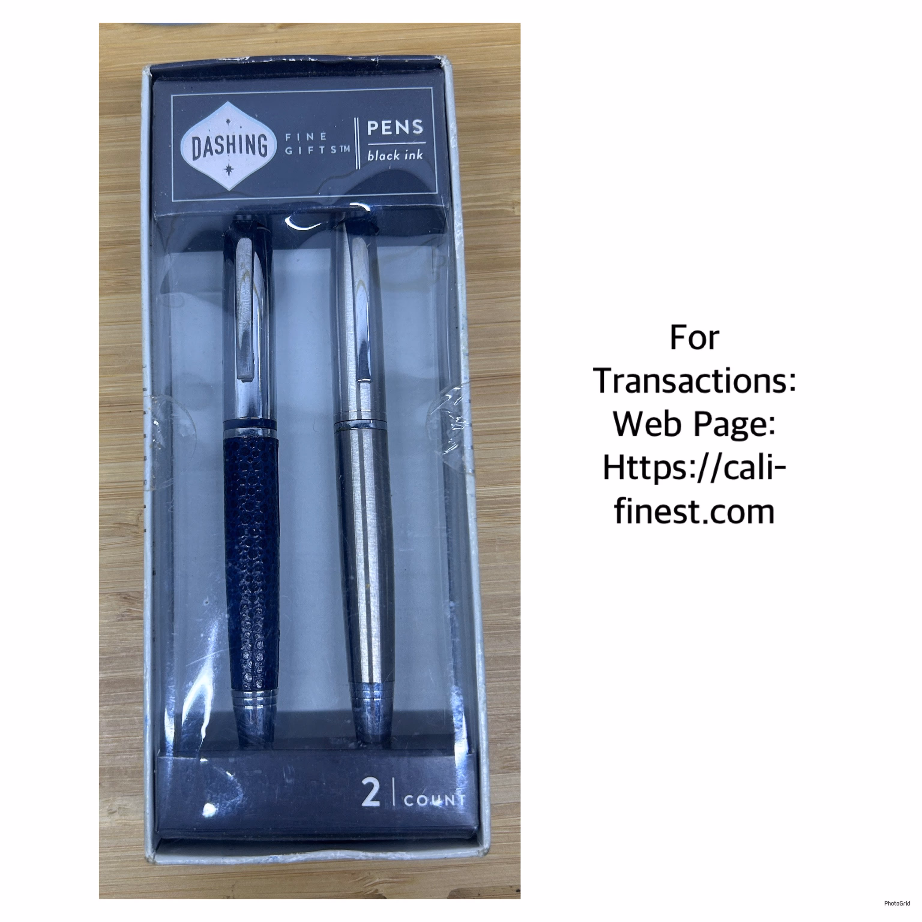 DASHING Pen Set One Silver & One Silver / Black Brand Black Ink New in Gift Box   CO#0061 