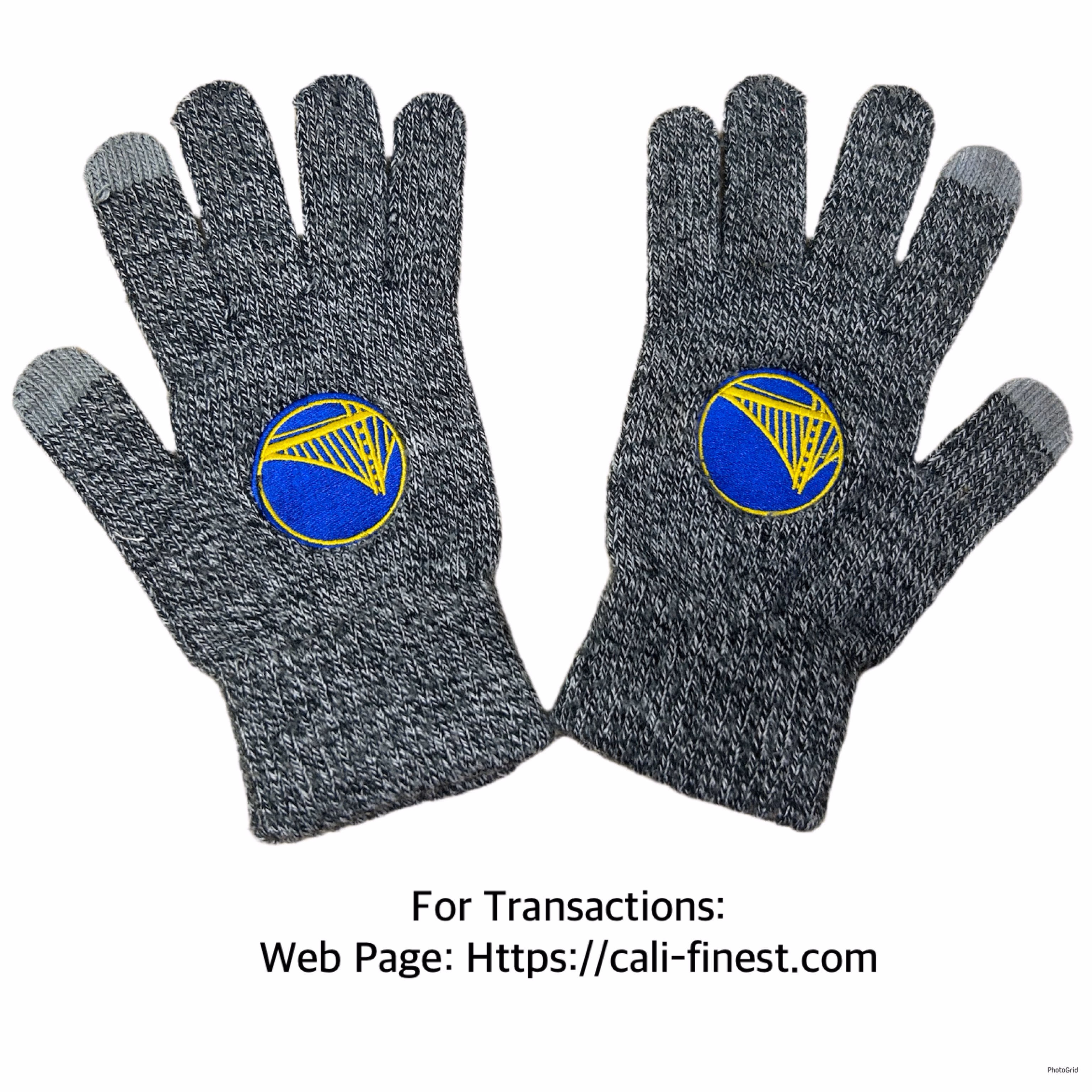 Men’s Gray Golden State Warriors Knit Gloves medium  GL#001