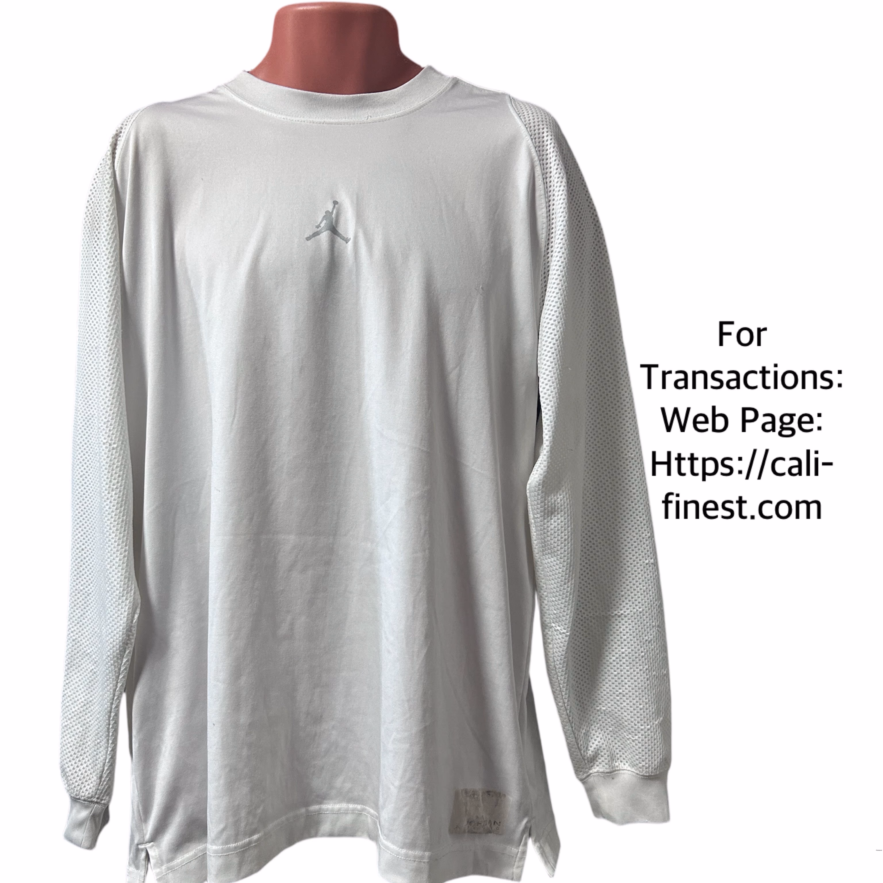 Jordan Training White Long Sleeve Medium   T#00158