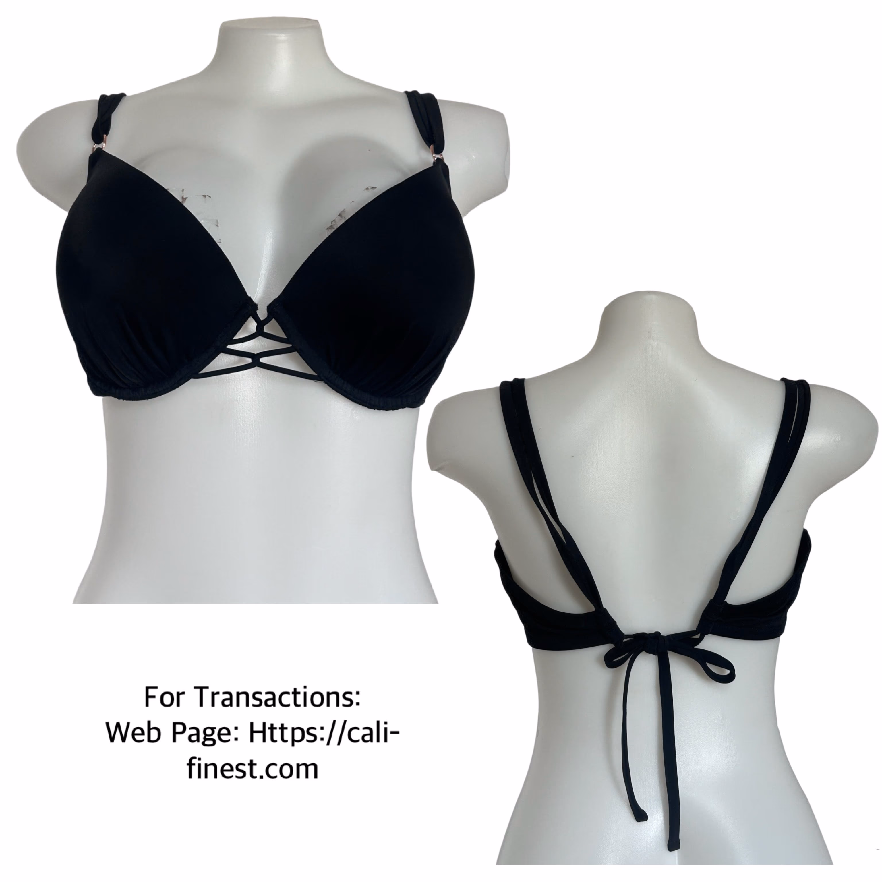 Shade & Shore Black Bikini Top 38D