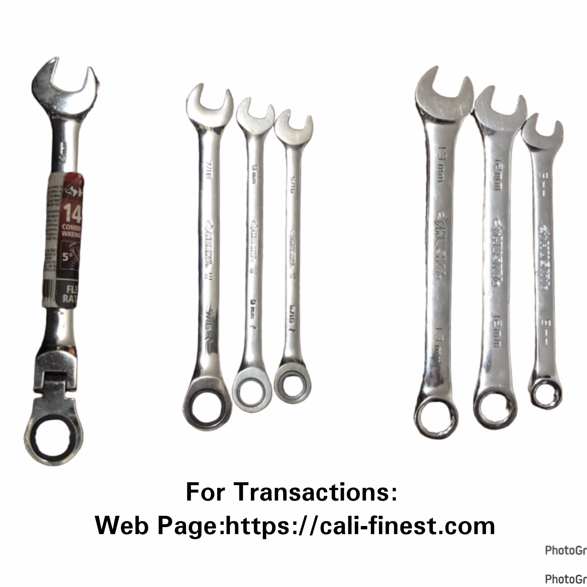 Husky 14mm Flex Head Ratcheting Combination Wrench 12 pt & Husky 12 pt Metric Combination Wrenches 3pcs On Hand & Husky 12pt Ratcheting Combination Wrenches 3pcs On Hand 