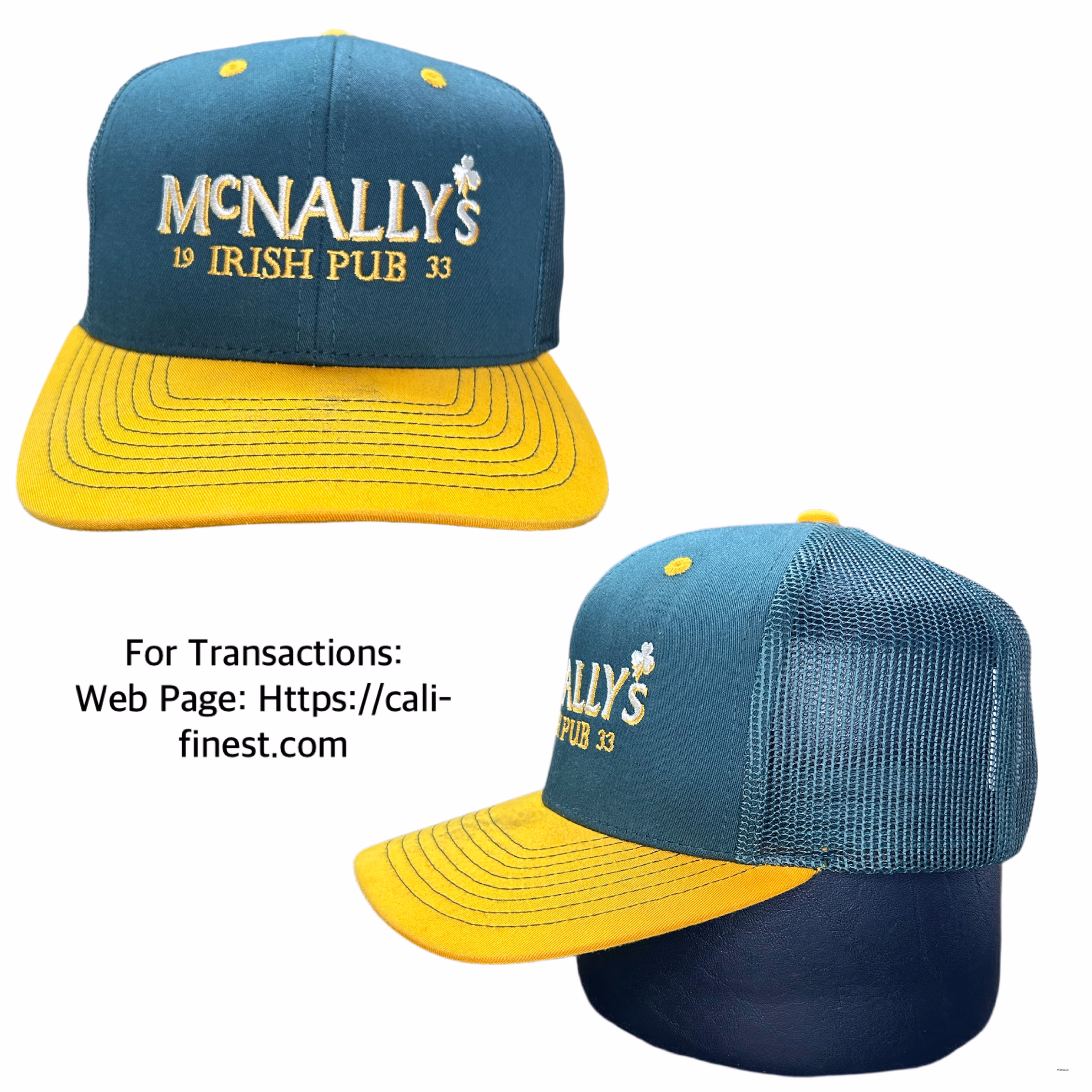 McNally’s Irish Pub 1933 Green and Yellow Trucker hat 