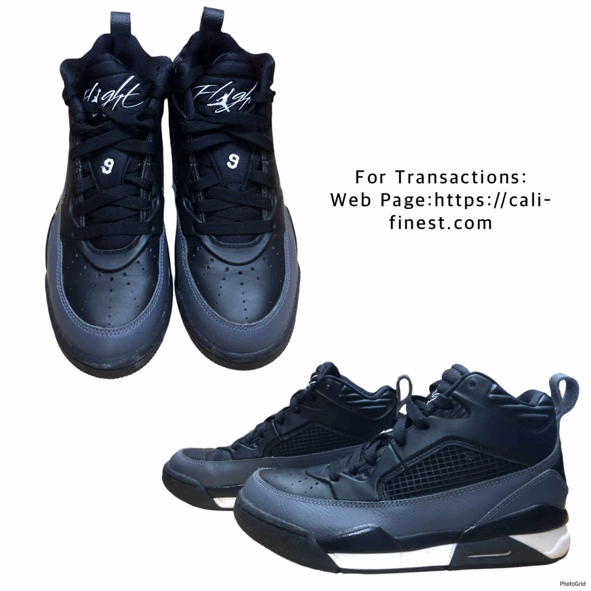 Nike Air Jordan Flight 9.5 Black Cool Grey (GS) Sneakers 