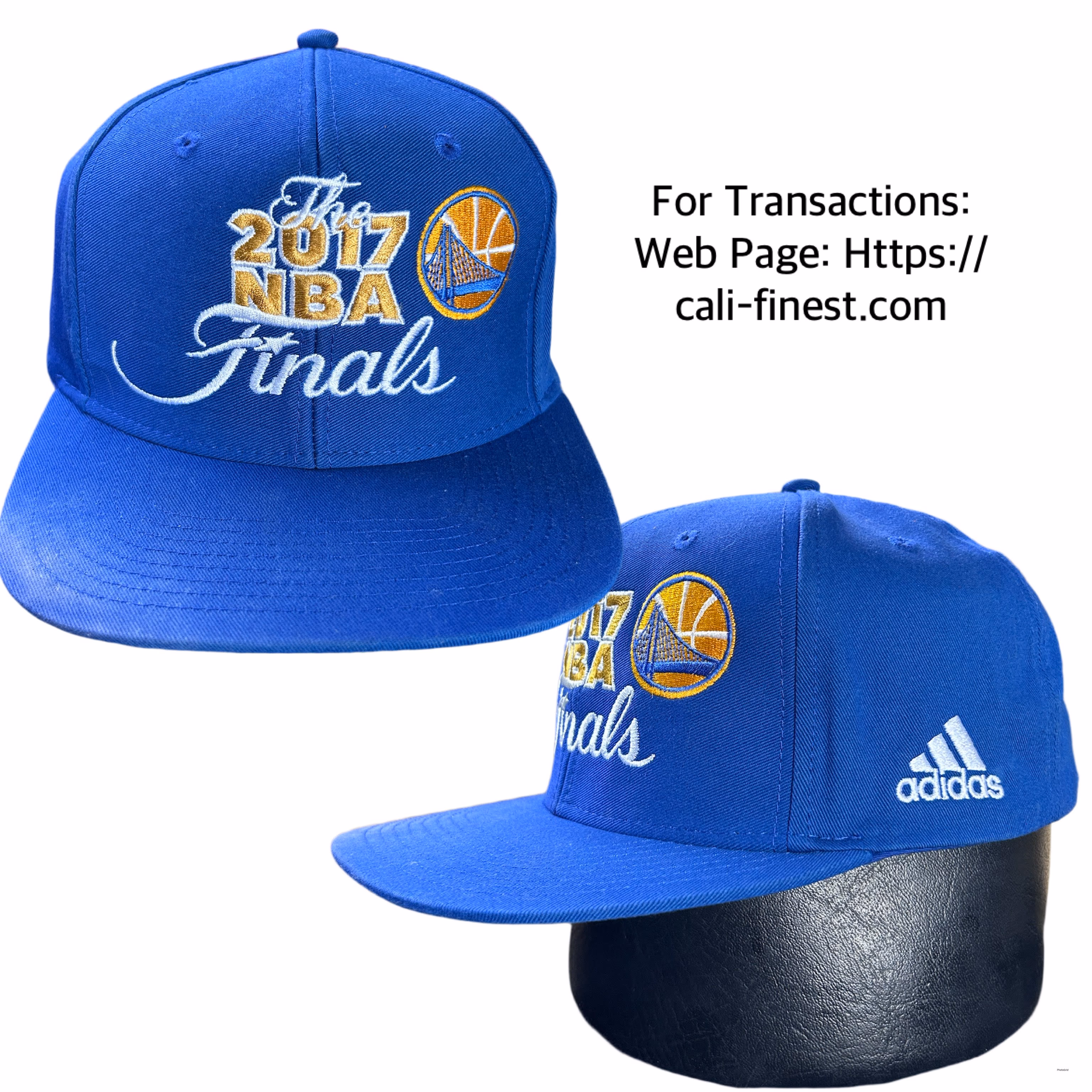Golden State Warriors Adidas Hat 2017 NBA Championship Finals adjustable Blue Curry  C#00146