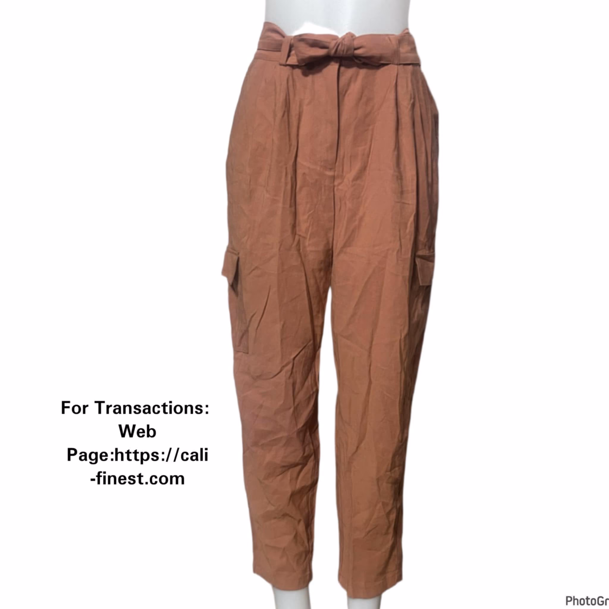 New Nine West Utility Pant High Rise Womens Medium Brown Moca 