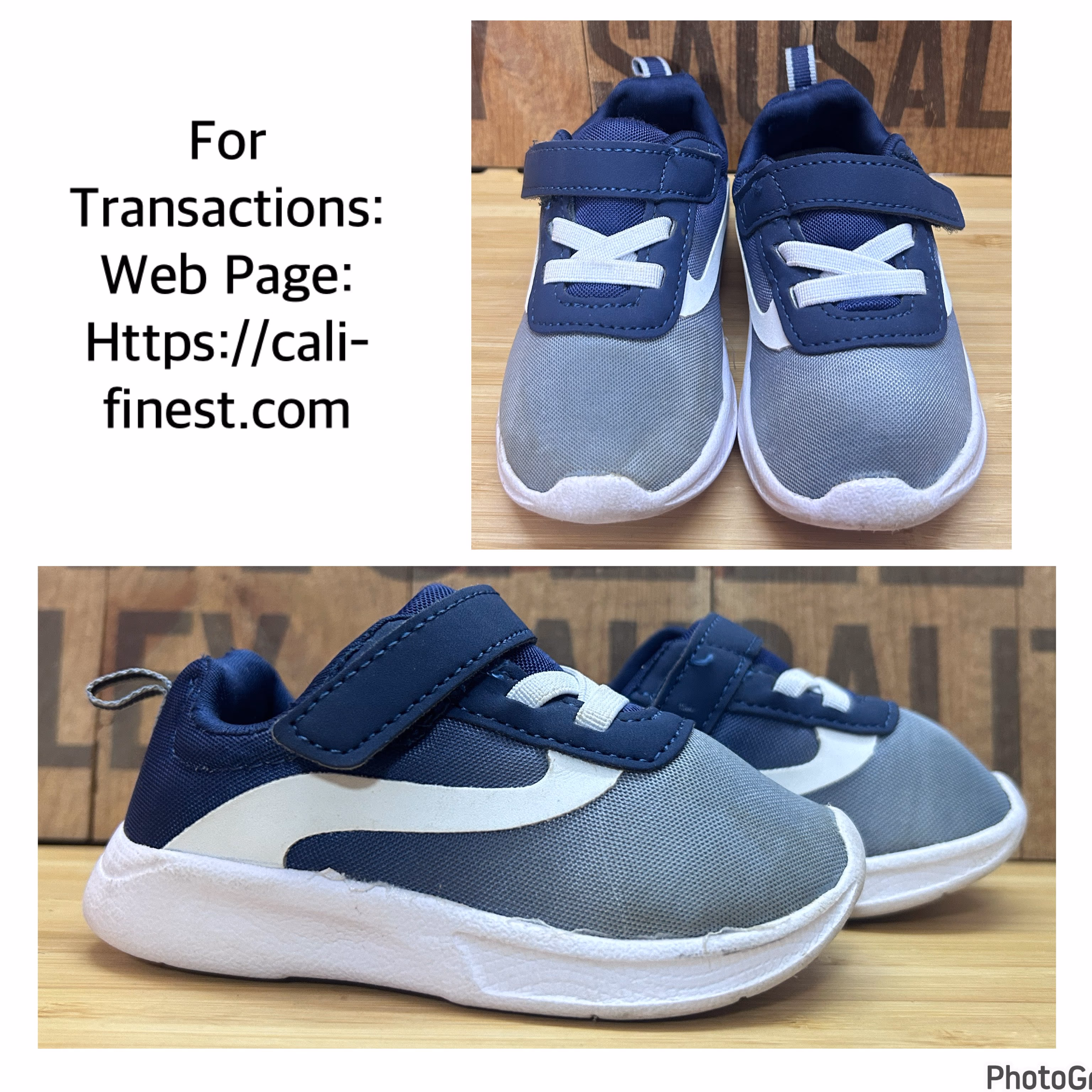 Wonder Nation Blue/Gray Athletic Sneaker Baby Boys Size 5  S#00287