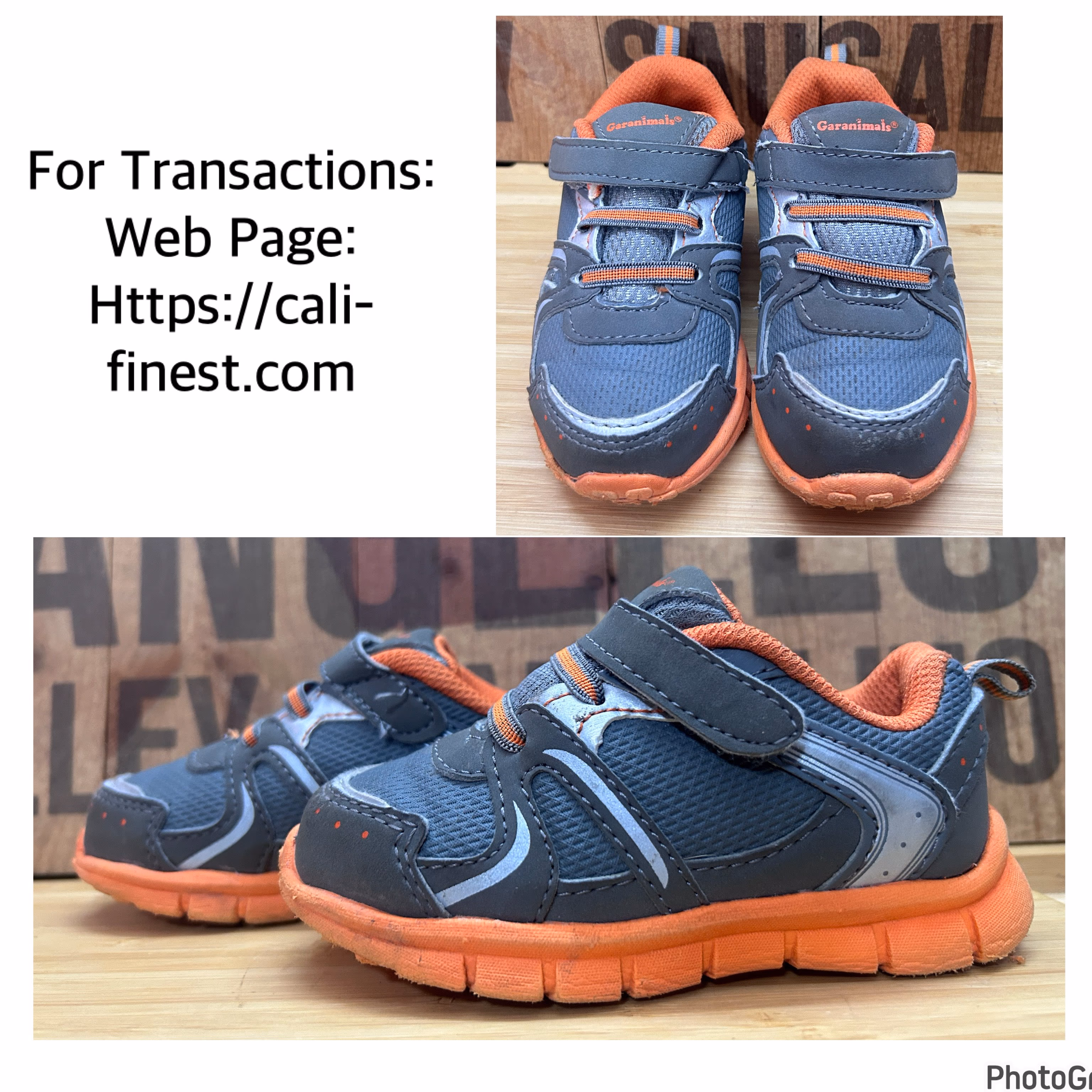 Garanimals Gray and Orange Sneakers - Size 6  S#00288 