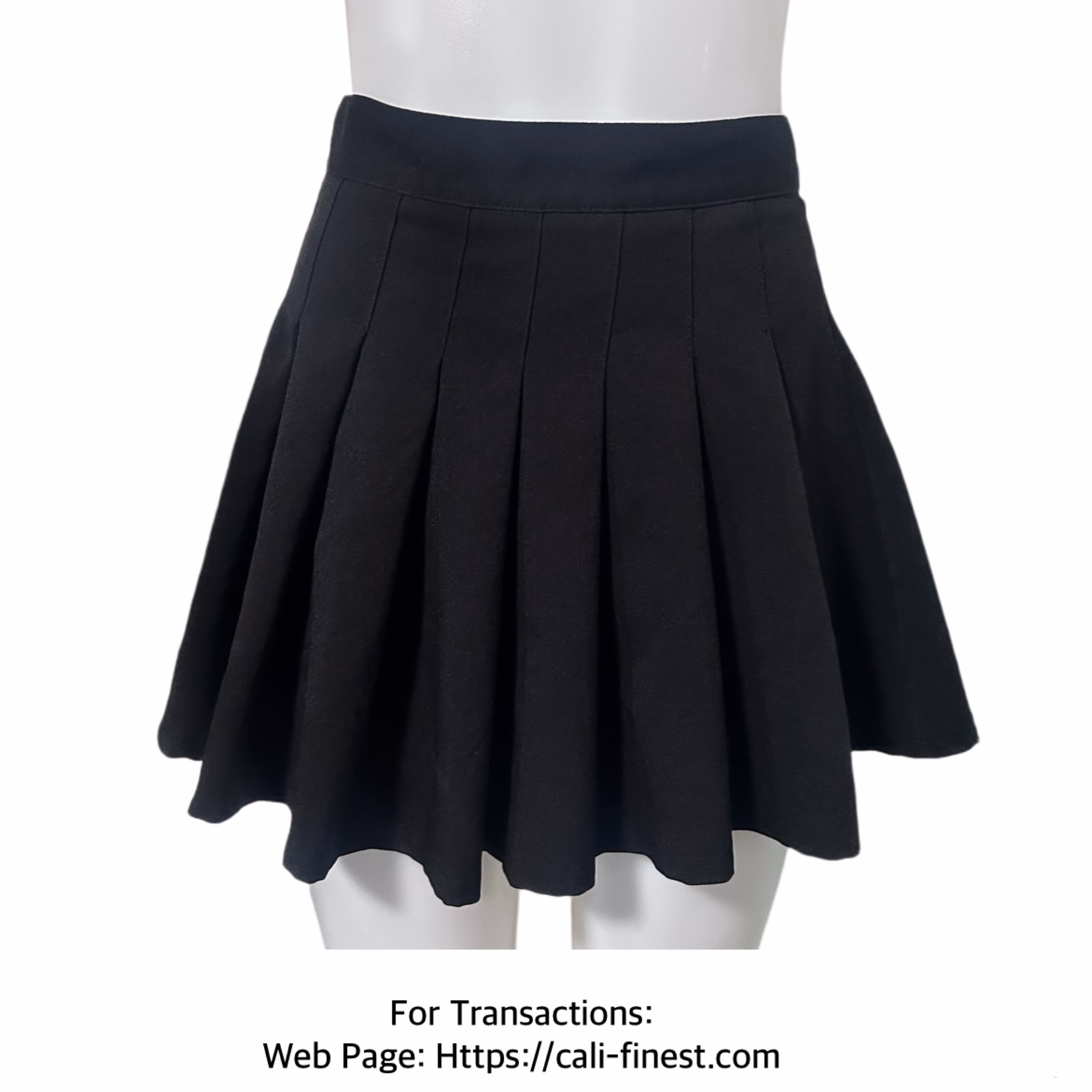 Women High Waist Black Pleated Mini Skirt 