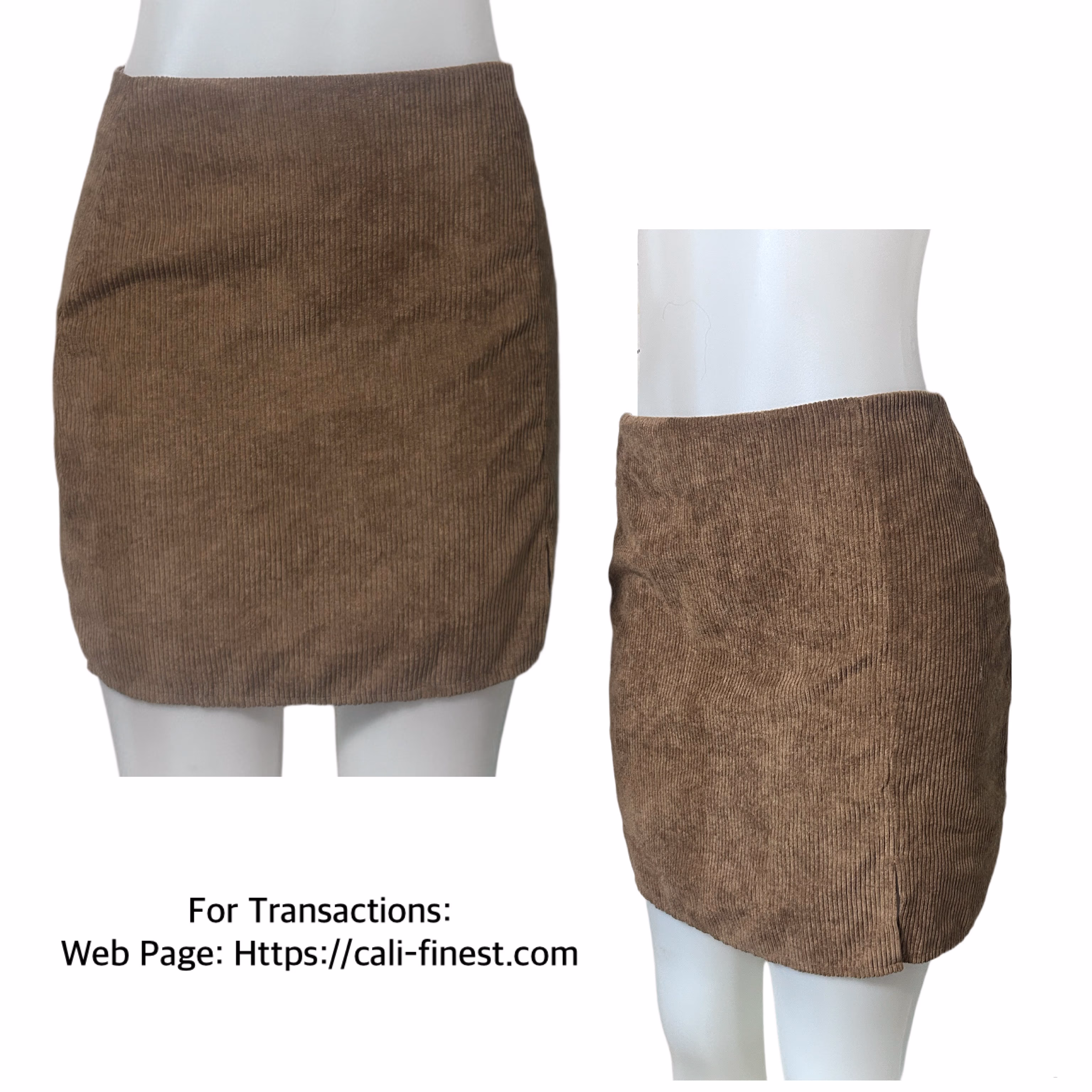 Women’s Brown Corduroy Mini Skirt Sz Medium