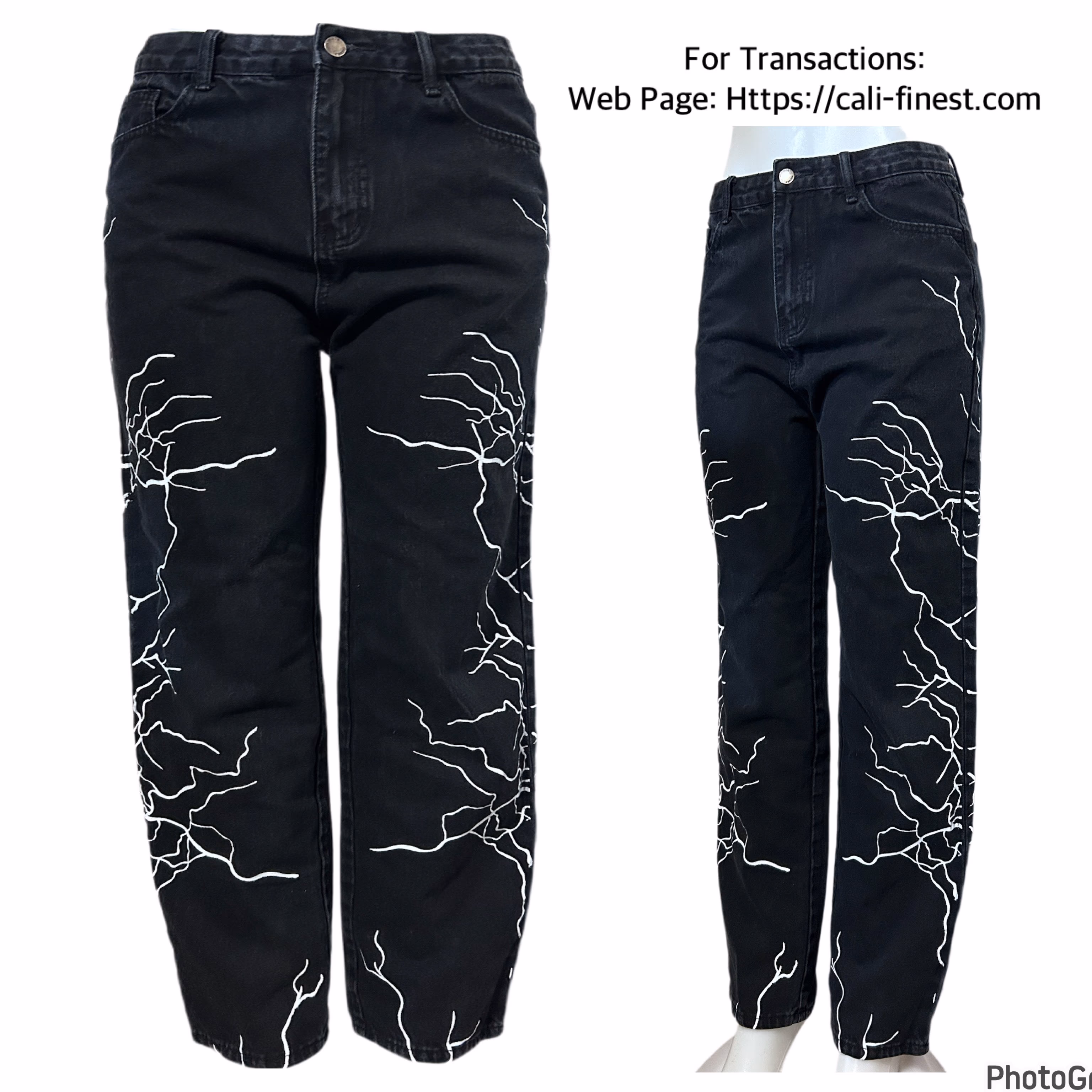 SHEIN Women’s Black Lightning Jeans  B#00140