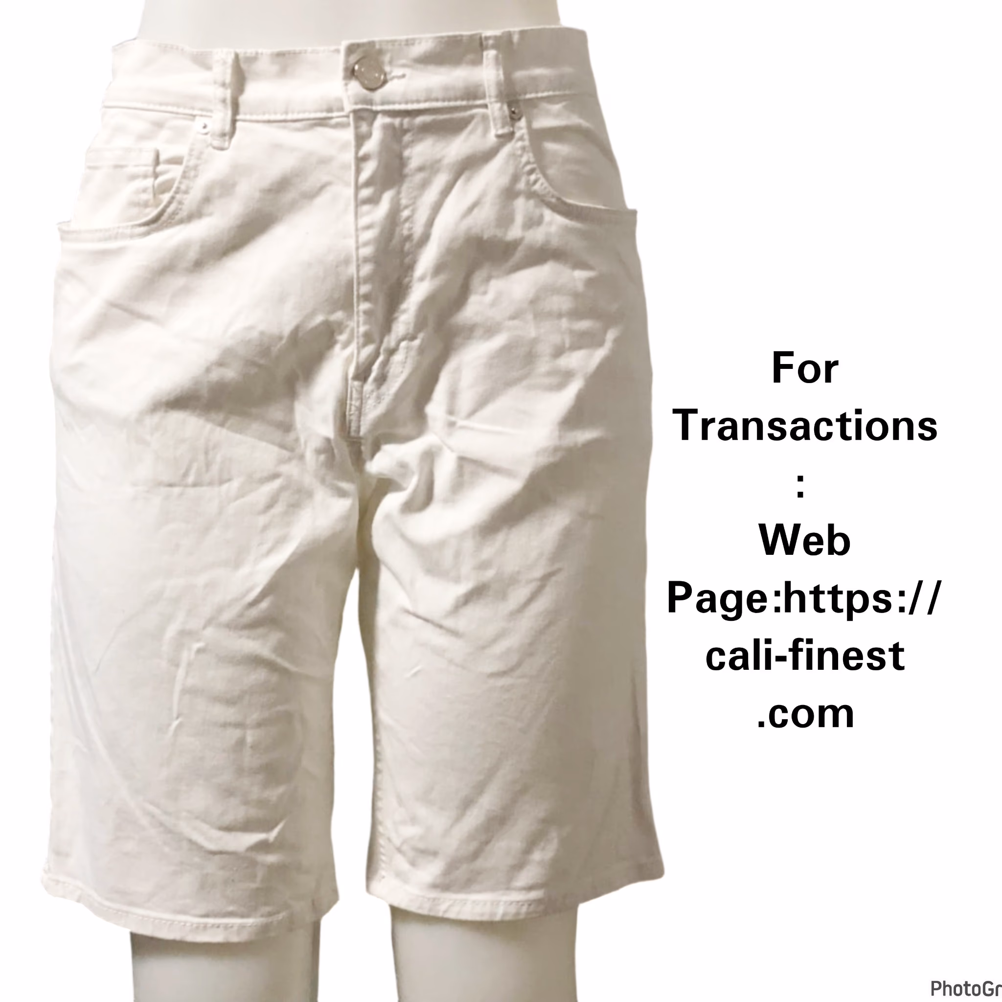 H&M Slim Fit White Shorts - Size 33  B#00174