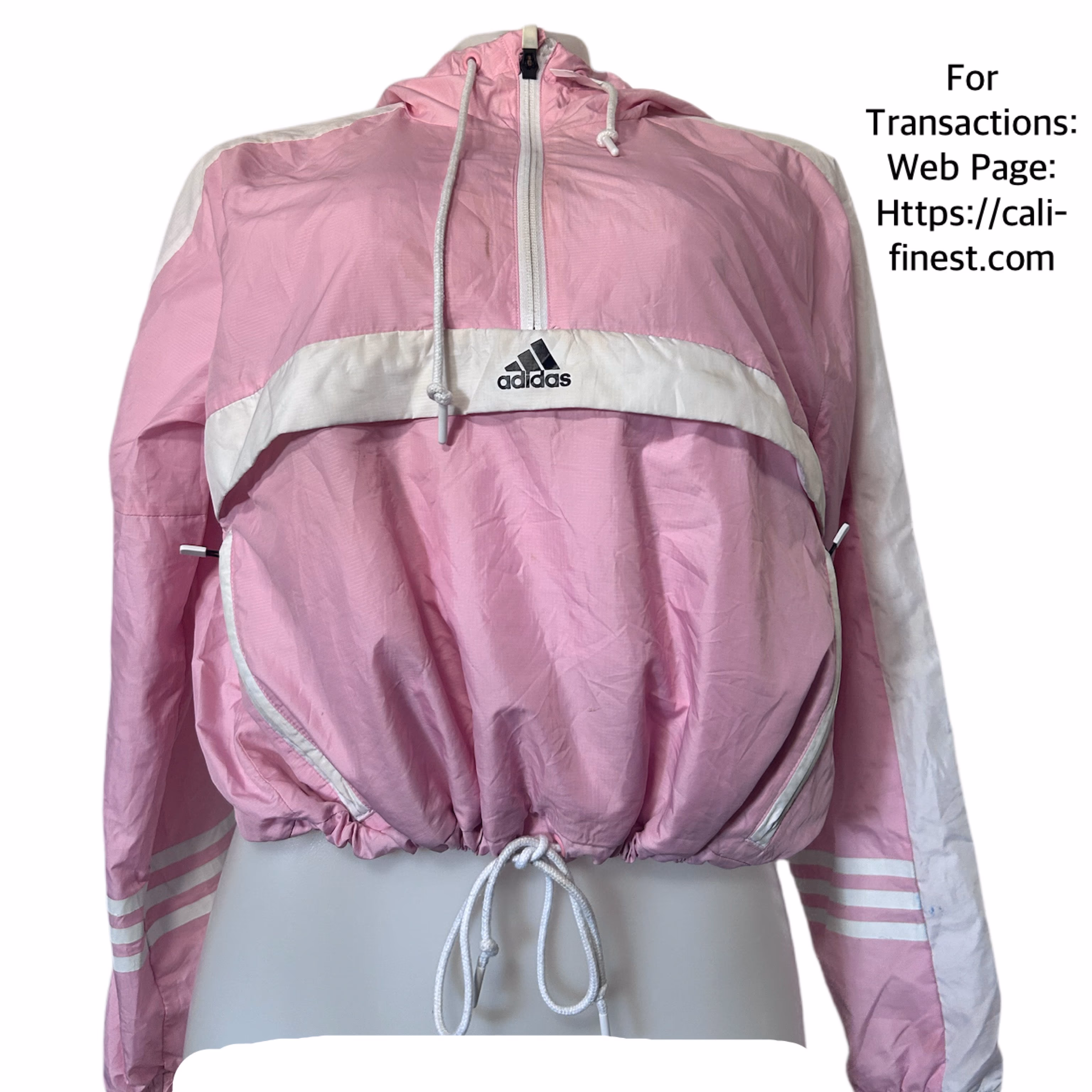 Adidas Women’s Cropped windbreaker Hoodie Jacket   J#0083