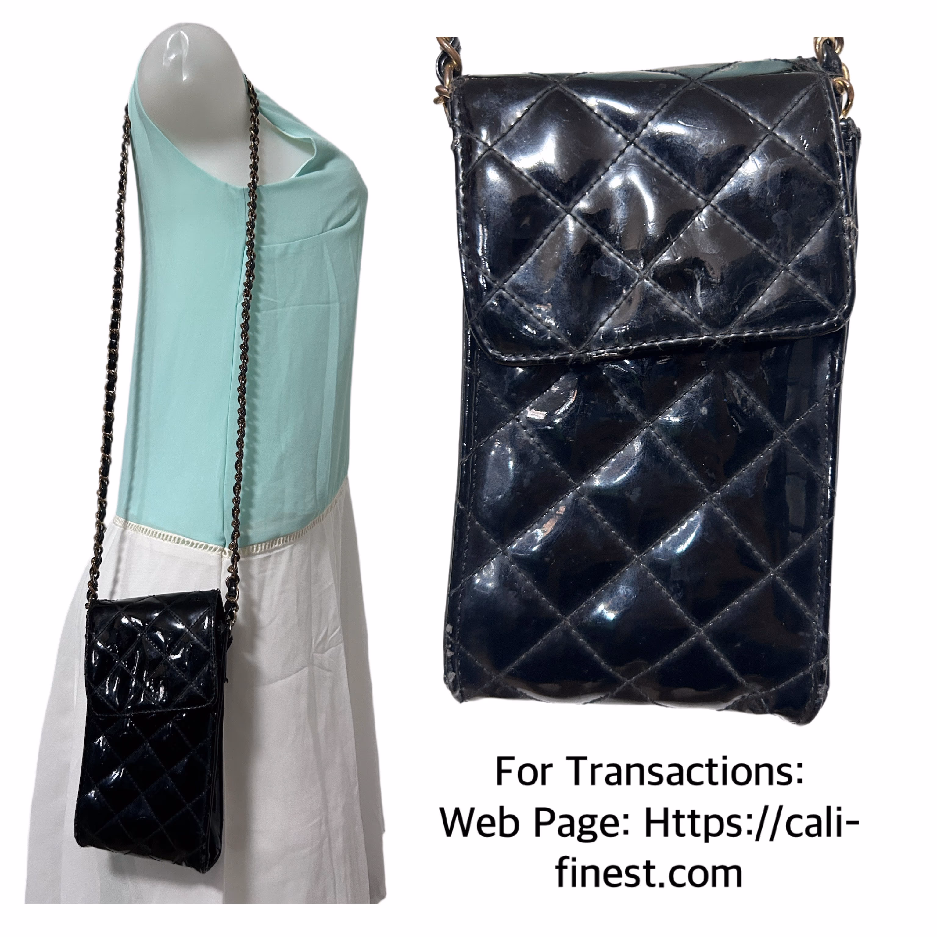 Forever 21 Black Quilted Crossbody Bag  BA#00125