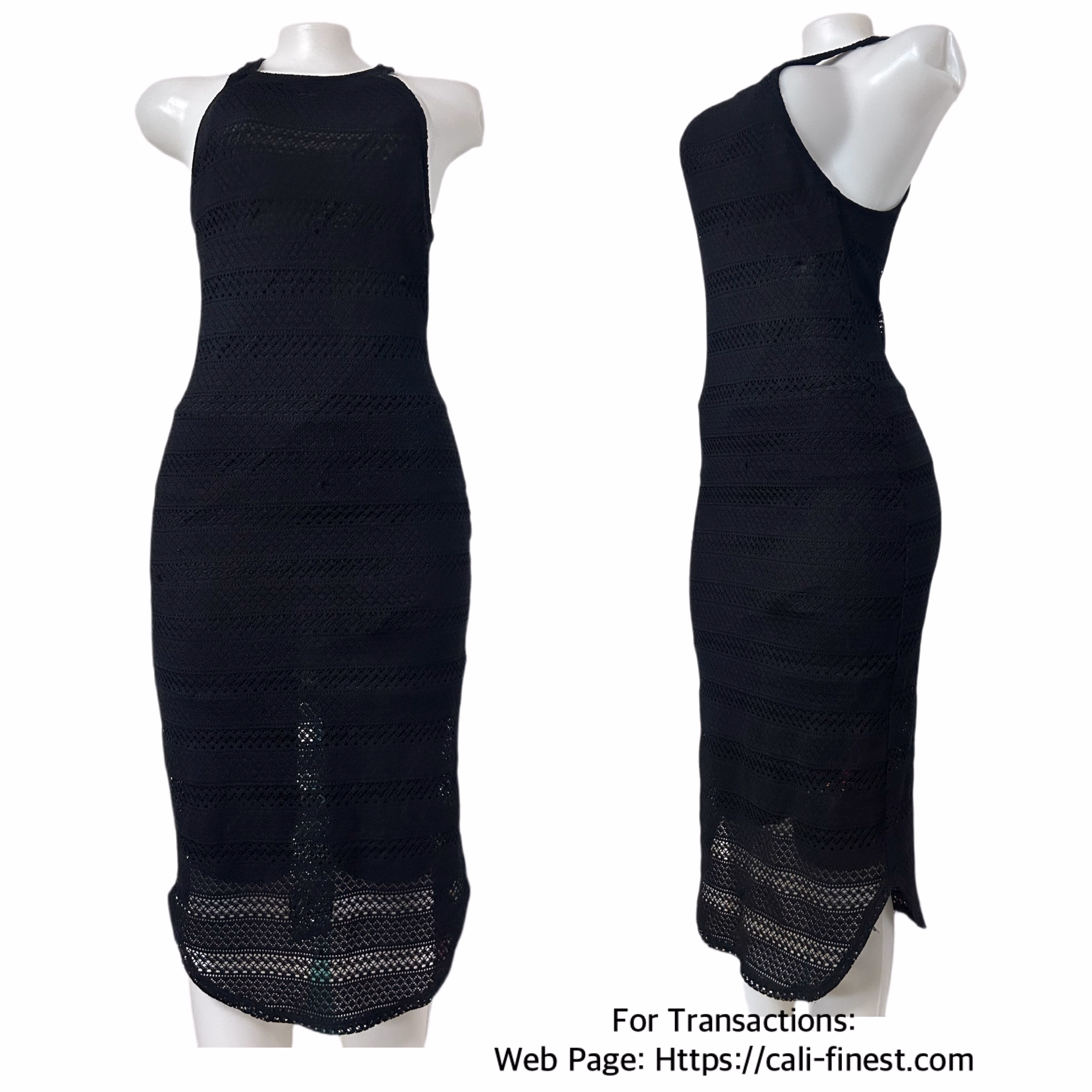 eooté Black Sleeveless Midi Dress  D#0028