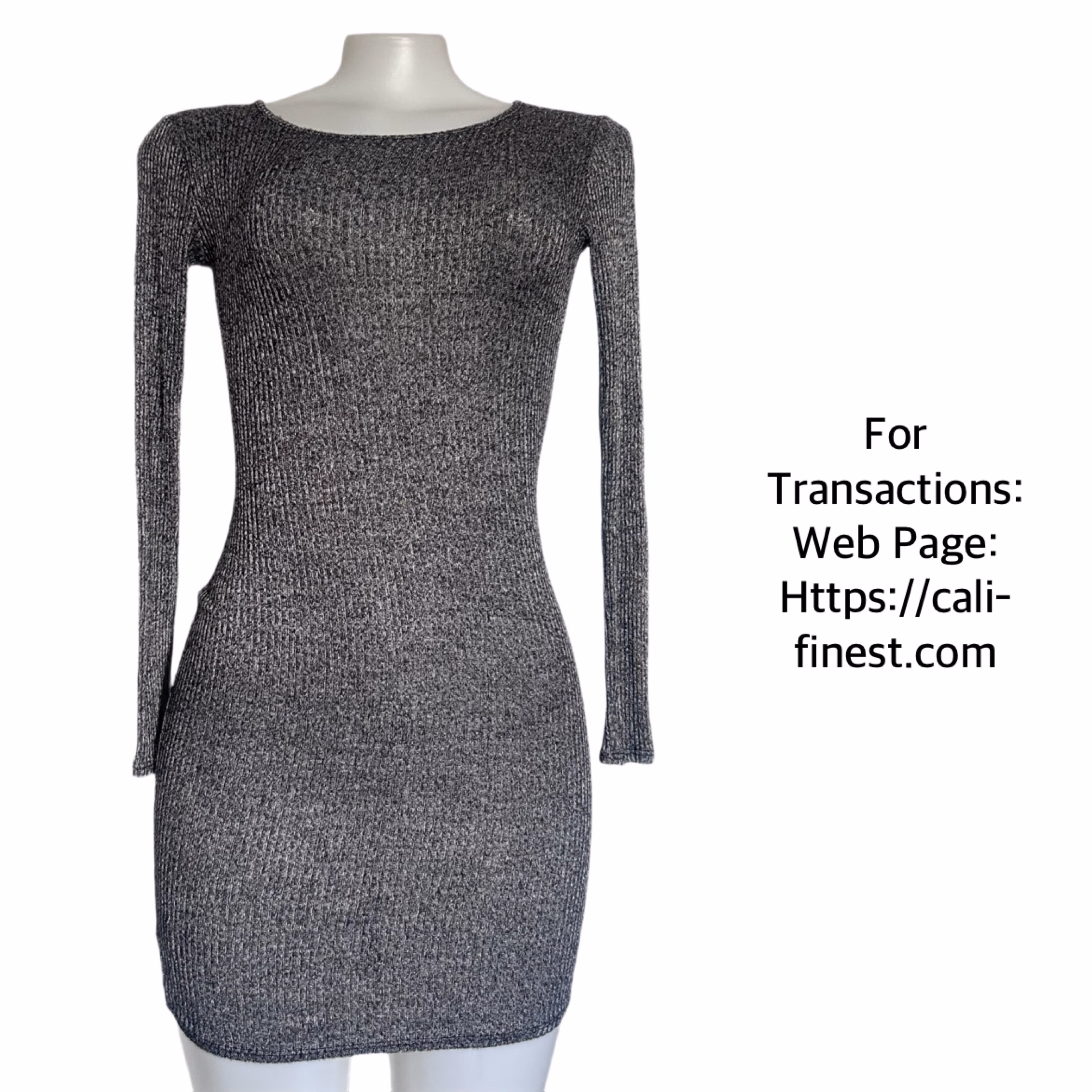 The Classic USA Gray Ribbed Dress for Women