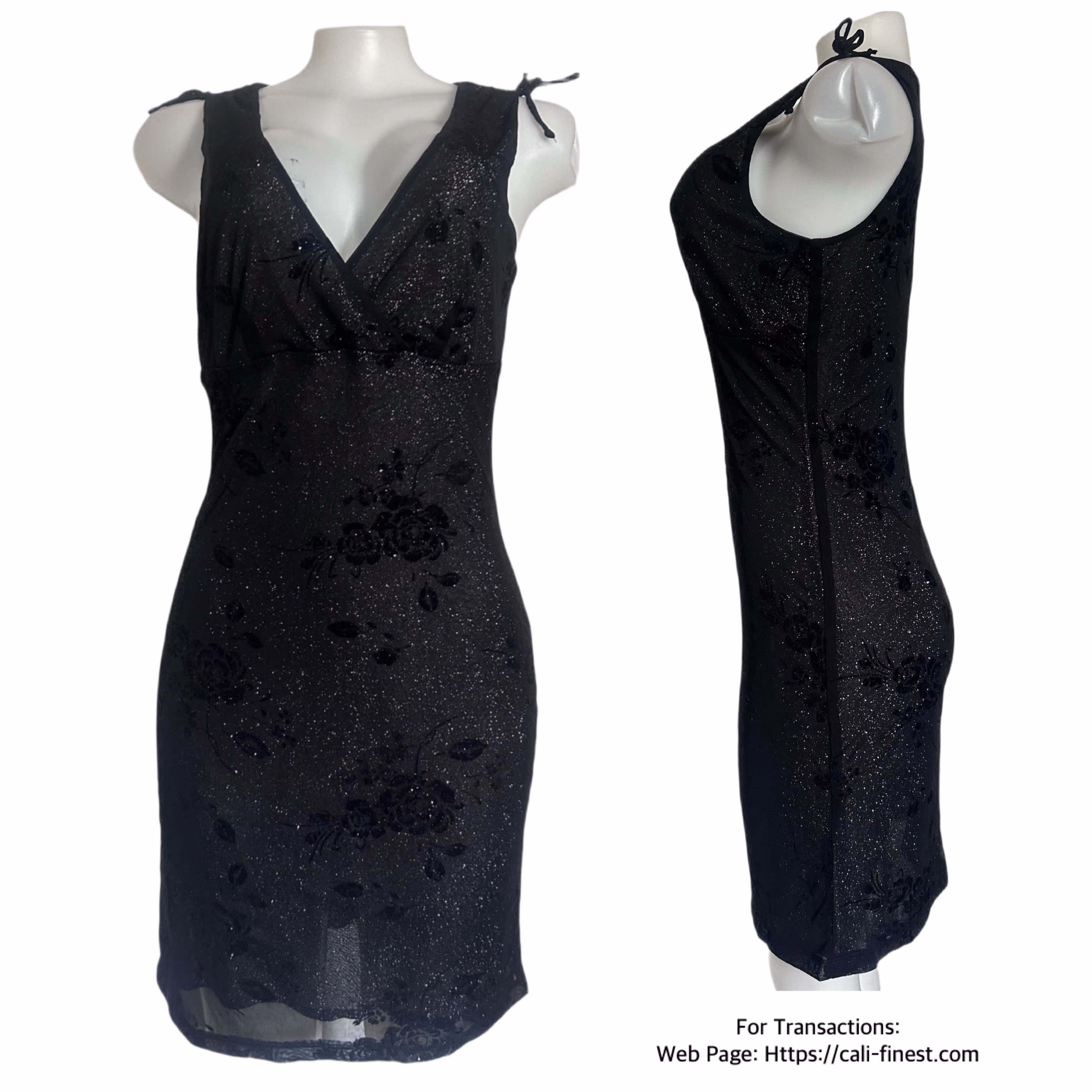 Byer Too! Black Floral Dress for Womens