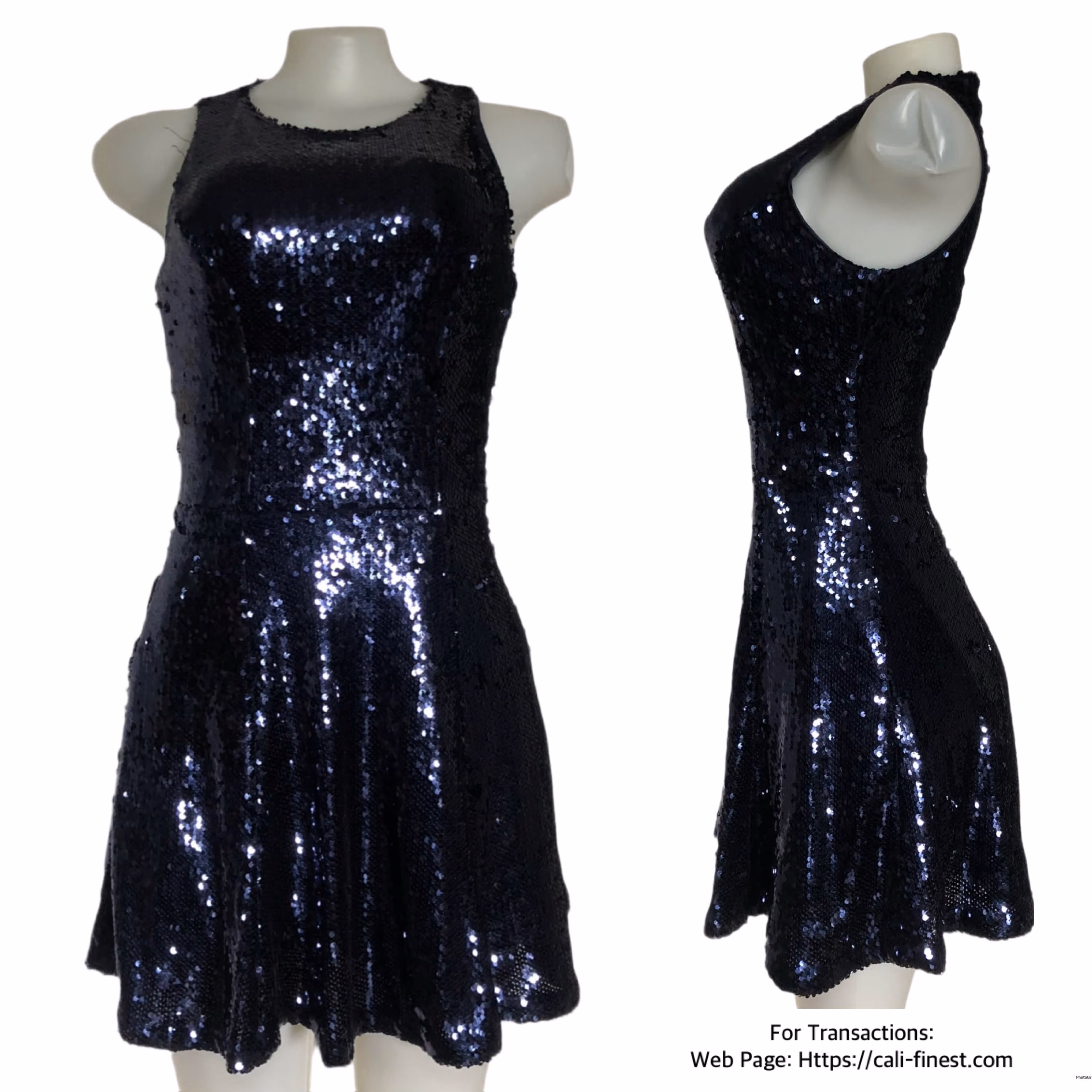 Lulus Navy Sequin Mini Dress size XS