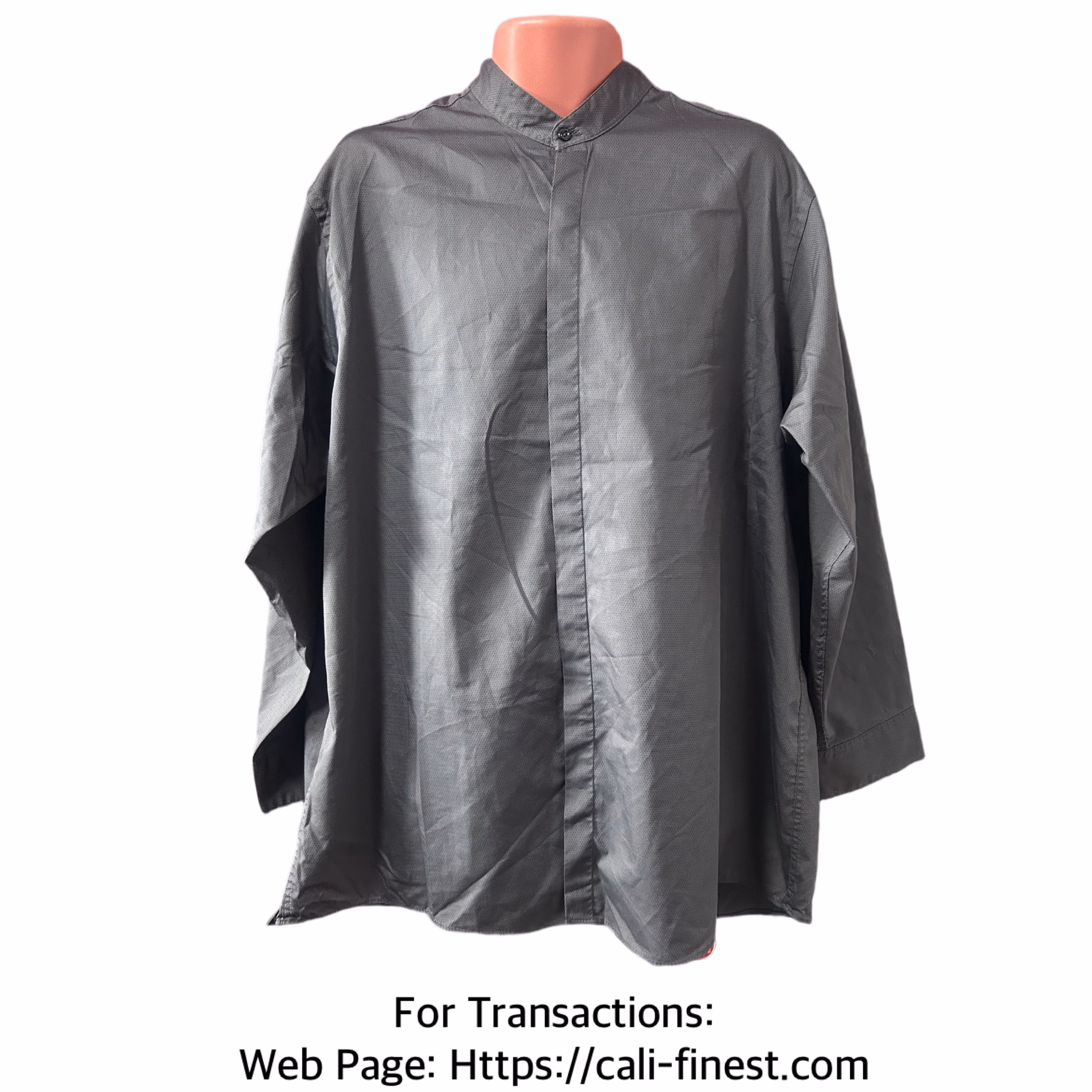 Van Heusen Polo Long sleeve for Men Gray Button Up